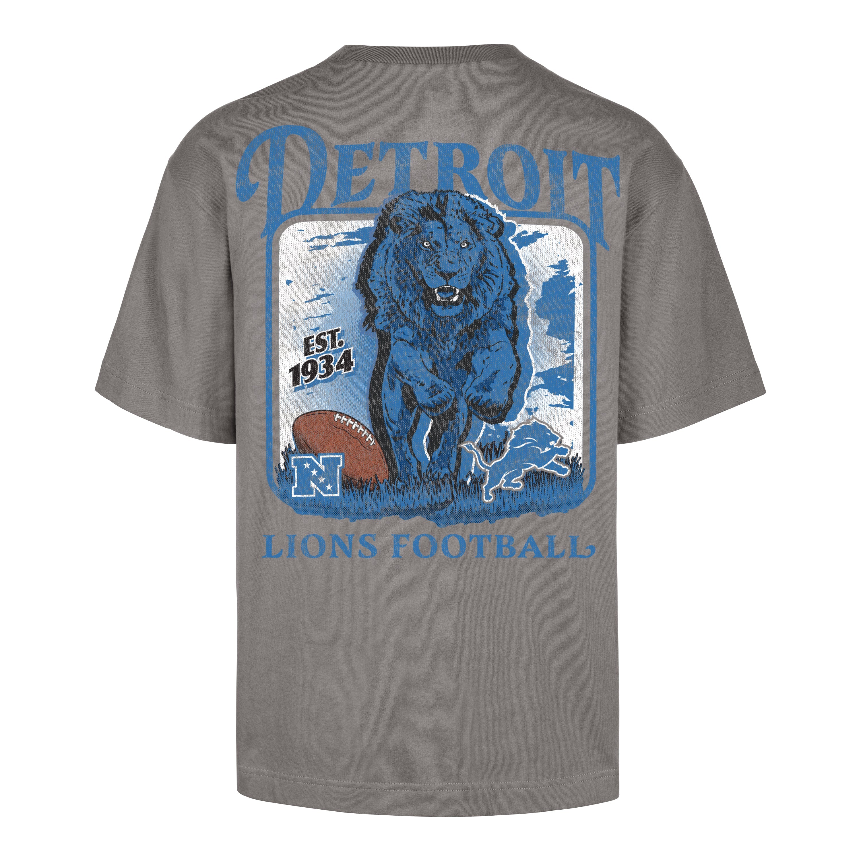 DETROIT LIONS REGIONAL BACKER '47 FOUNDATION TEE WOLF GREY
