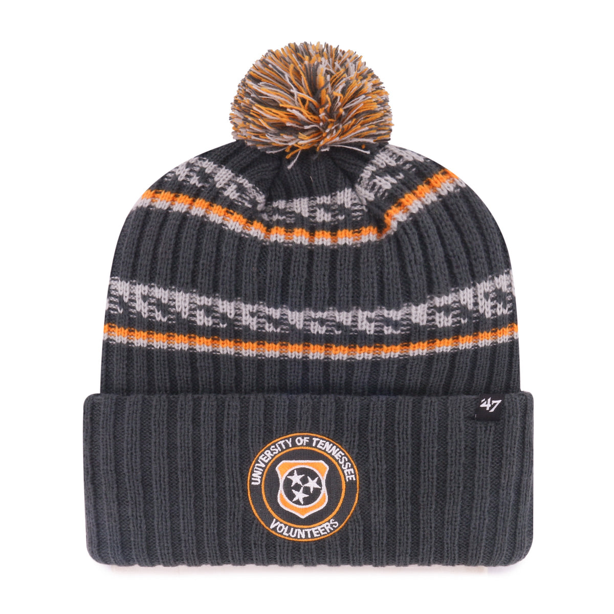 TENNESSEE VOLUNTEERS SMALL STRIPES '47 CUFF KNT CHARCOAL