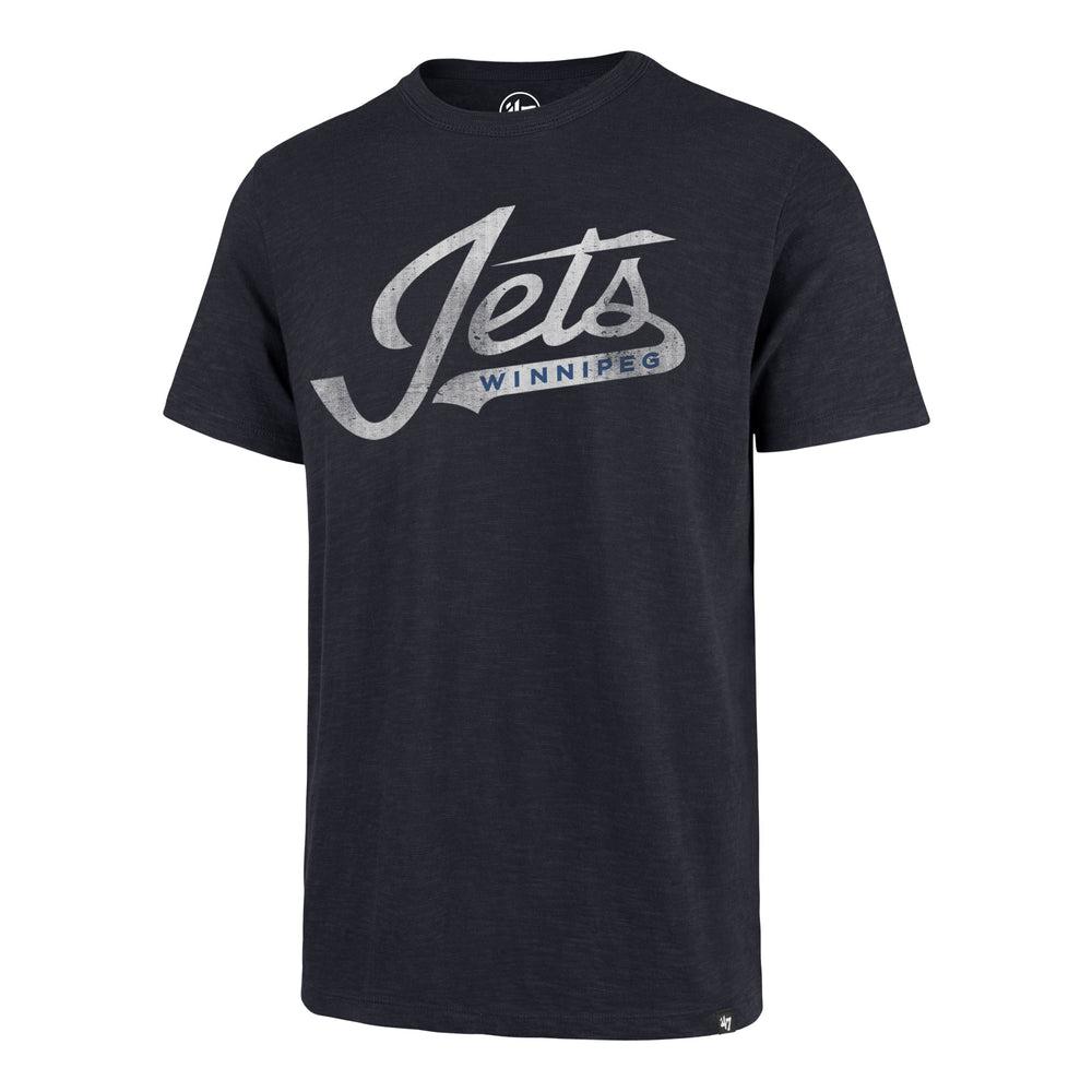 WINNIPEG JETS GRIT WORDMARK '47 SCRUM TEE FALL NAVY