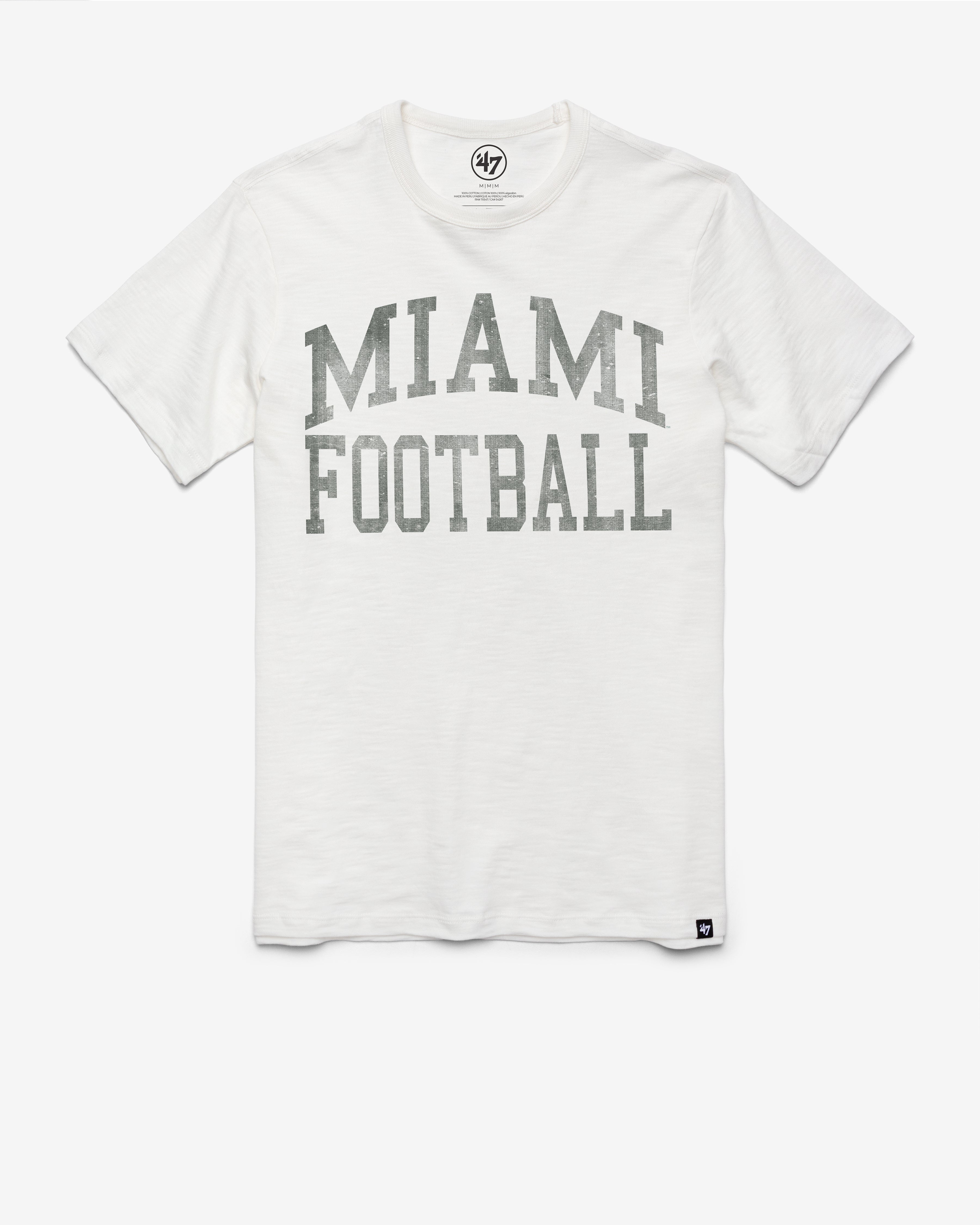 MIAMI HURRICANES CLASSIC BLOCK '47 SCRUM TEE WHITE WASH