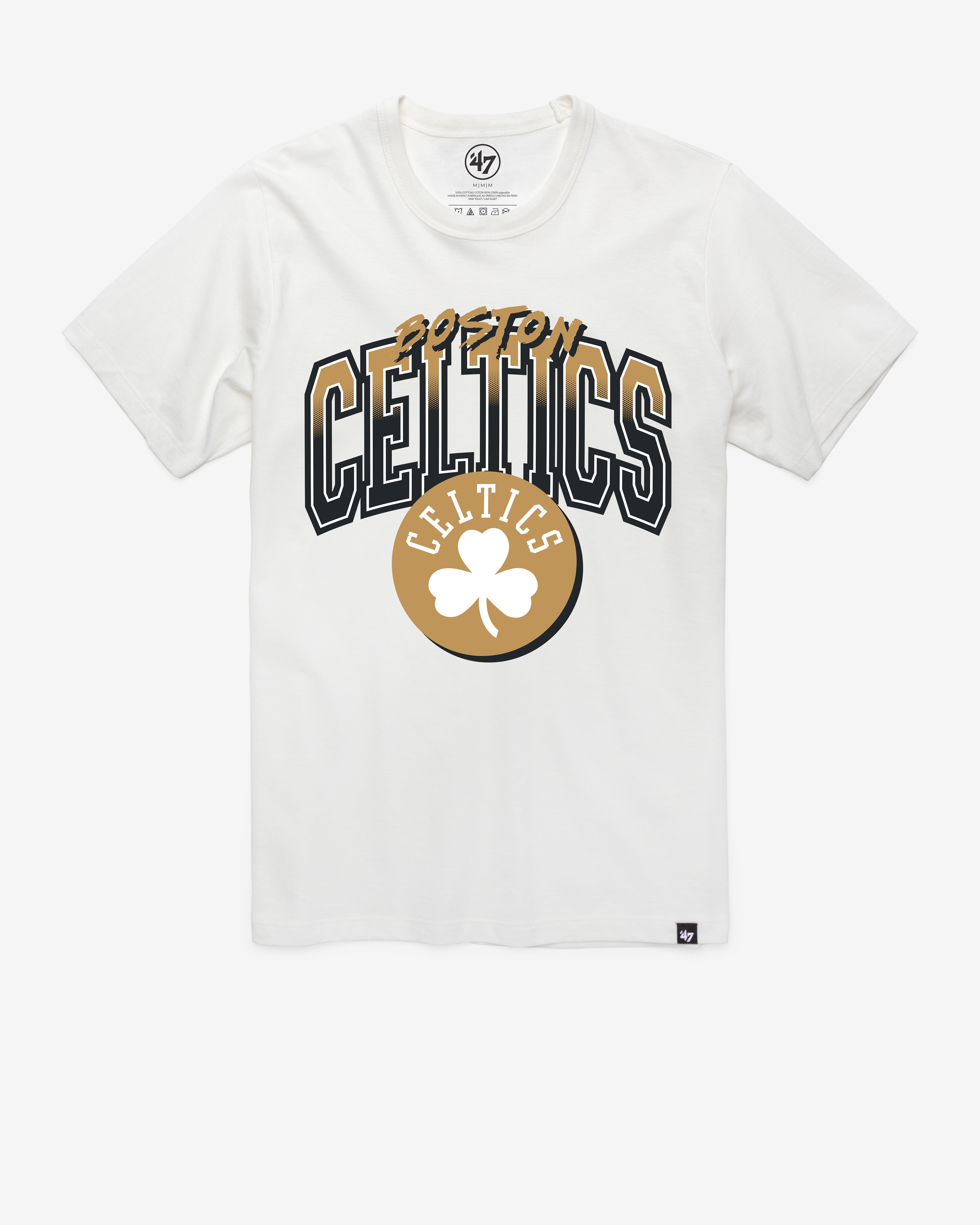 BOSTON CELTICS CITY EDITION SWISH FADE '47 FRANKLIN TEE WHITE WASH