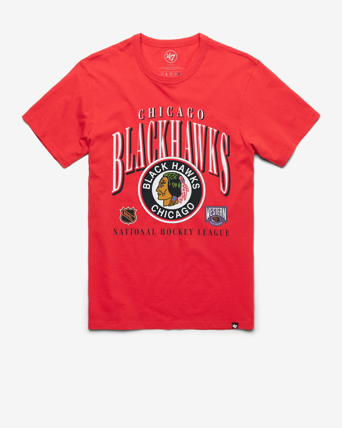 CHICAGO BLACKHAWKS VINTAGE CREASE '47 FRANKLIN TEE RACER RED