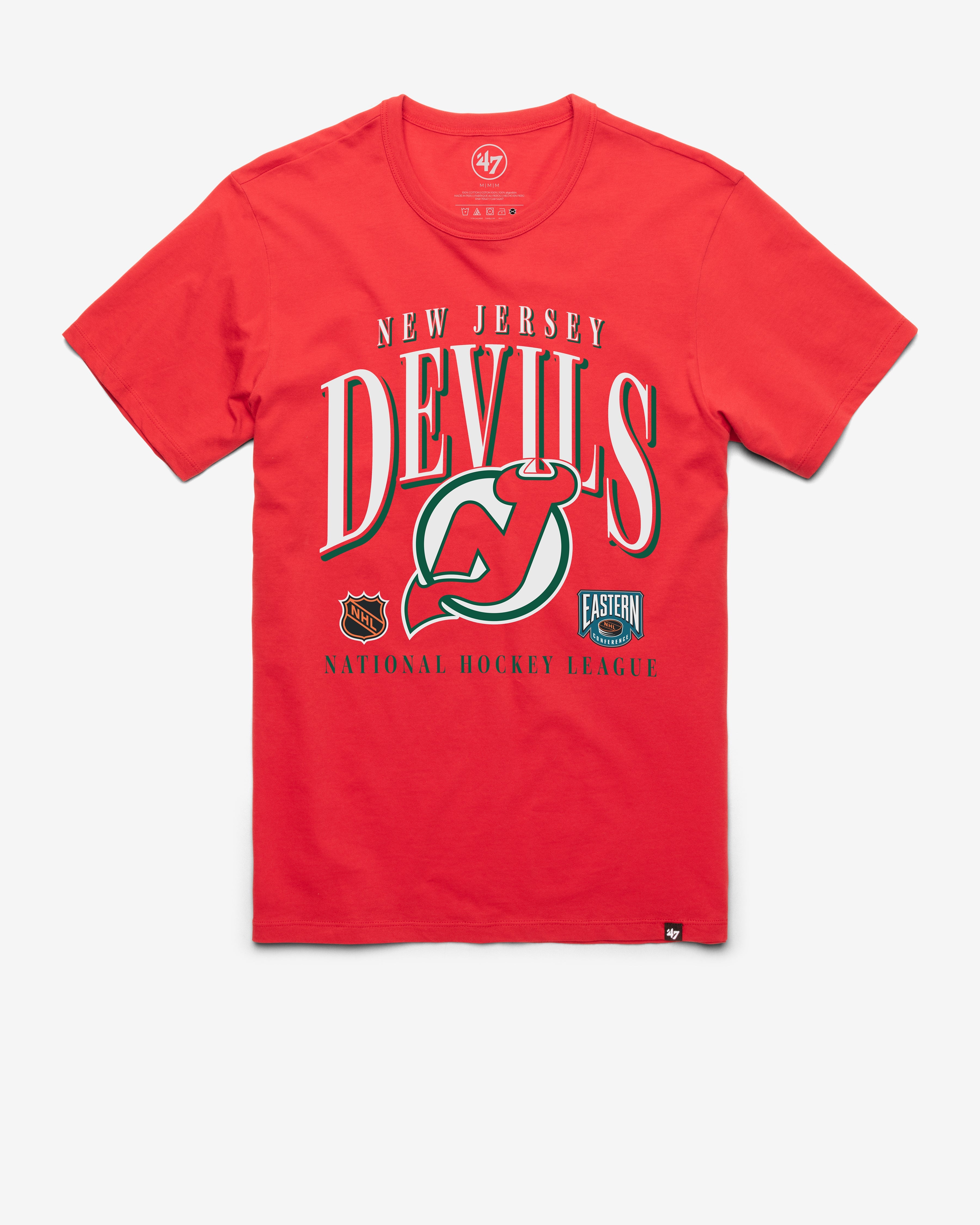 NEW JERSEY DEVILS VINTAGE CREASE '47 FRANKLIN TEE RACER RED