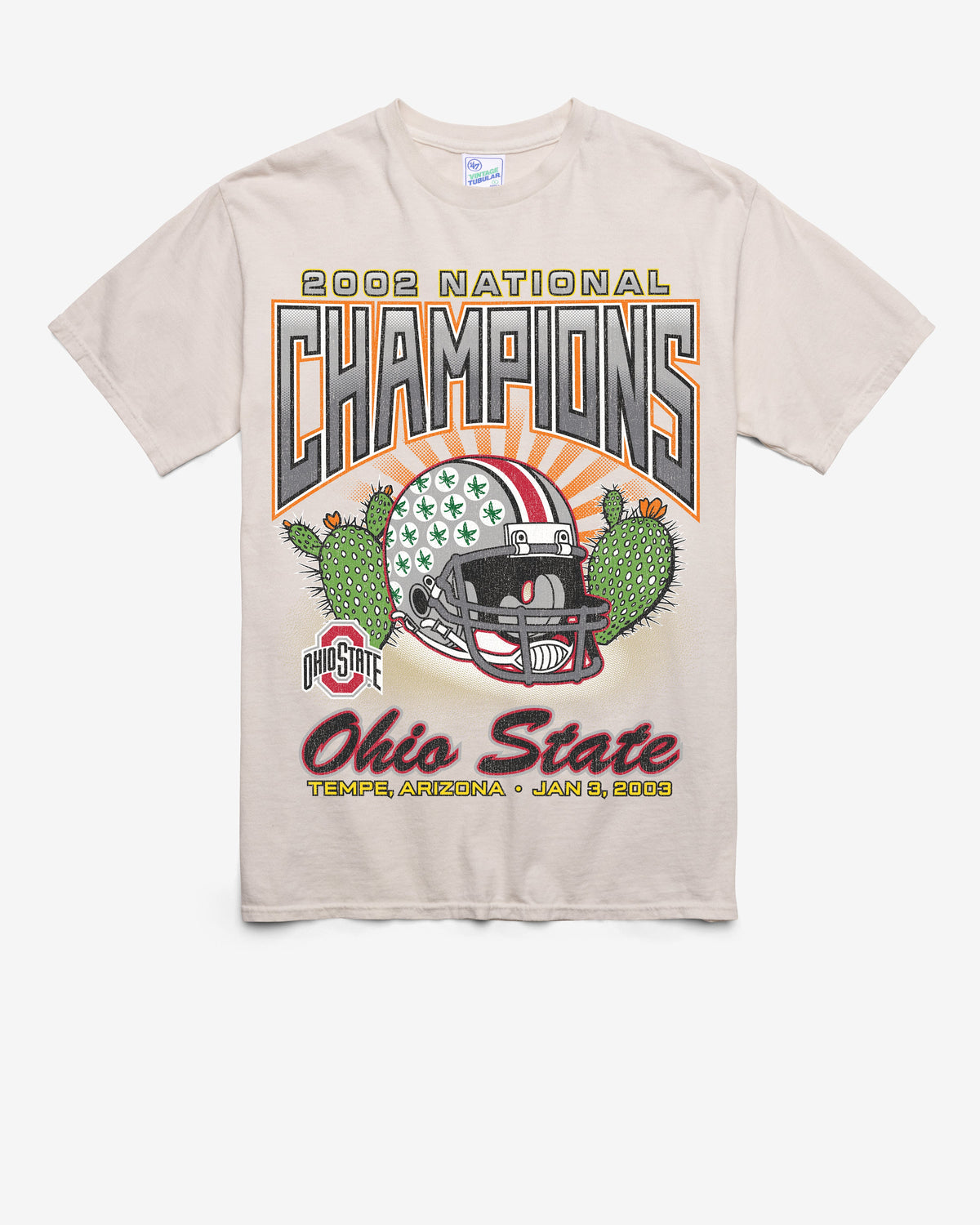 OHIO STATE BUCKEYES H-CHAMPS LOCKER VINTAGE '47 TUBULAR TEE DUNE