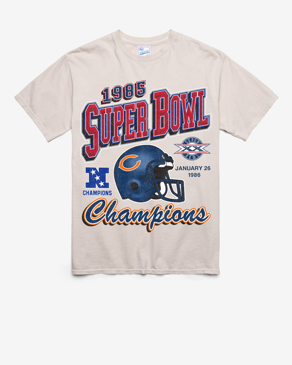 CHICAGO BEARS GRIDIRON LOCKER VINTAGE '47 TUBULAR TEE DUNE