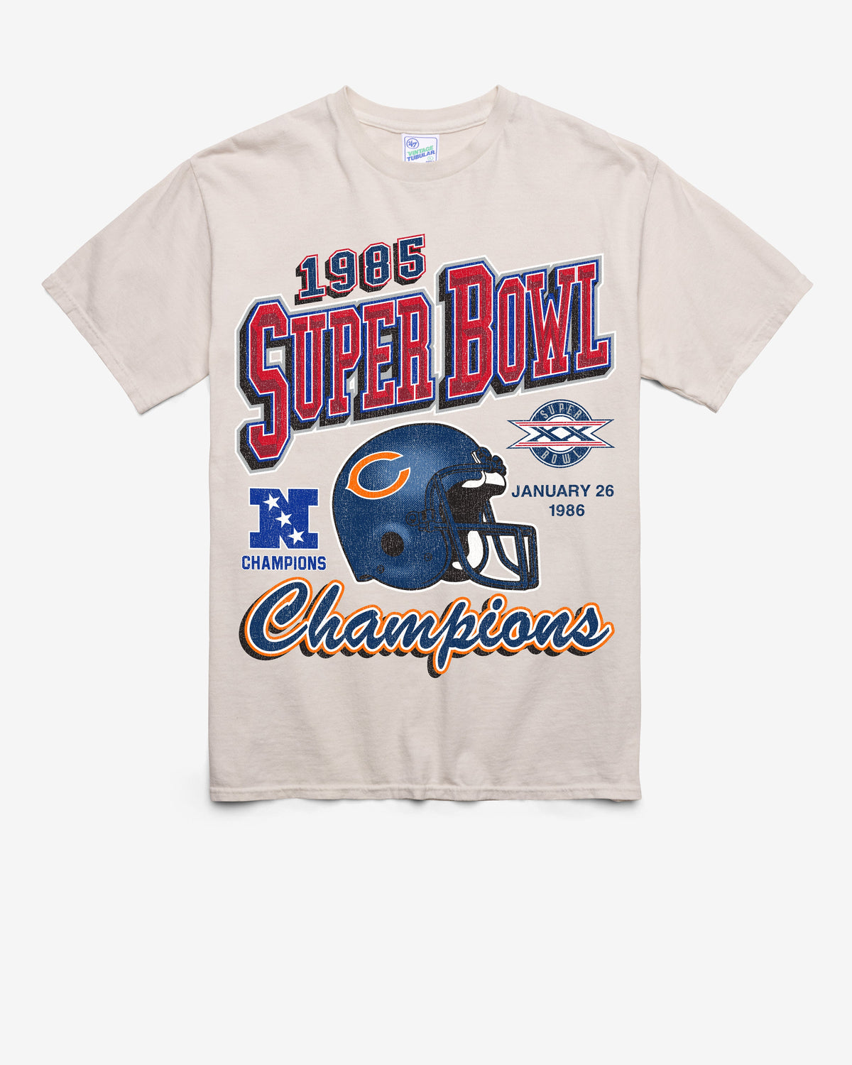 CHICAGO BEARS GRIDIRON LOCKER VINTAGE '47 TUBULAR TEE DUNE