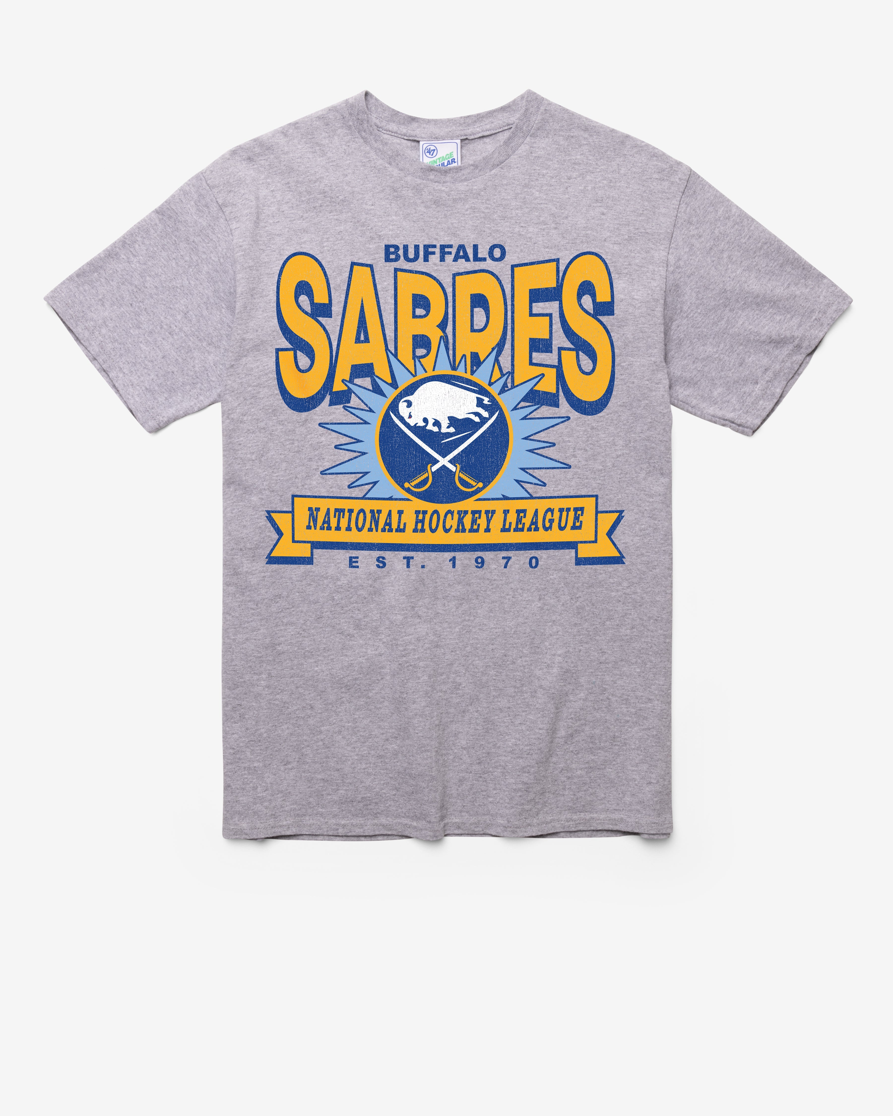 BUFFALO SABRES TWELVE SIX VINTAGE '47 TUBULAR TEE DT ATHLETIC HEATHER