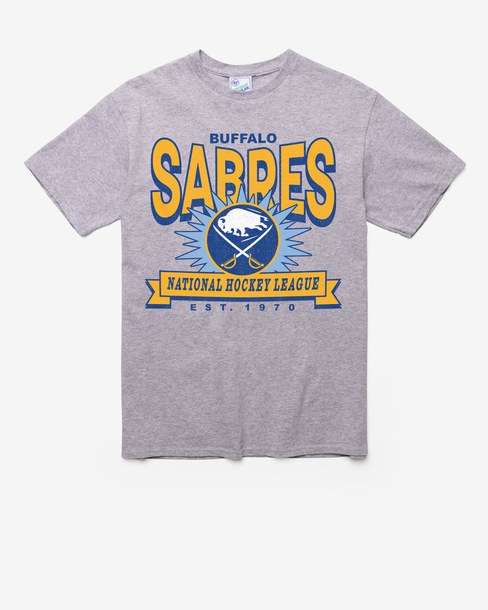 BUFFALO SABRES TWELVE SIX VINTAGE '47 TUBULAR TEE DT ATHLETIC HEATHER