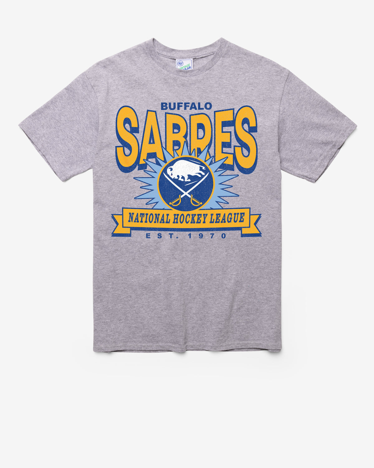 BUFFALO SABRES TWELVE SIX VINTAGE '47 TUBULAR TEE DT ATHLETIC HEATHER
