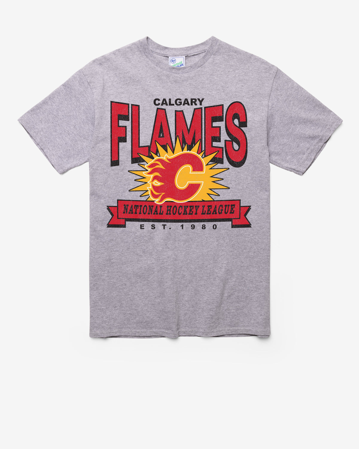 CALGARY FLAMES TWELVE SIX VINTAGE '47 TUBULAR TEE DT ATHLETIC HEATHER