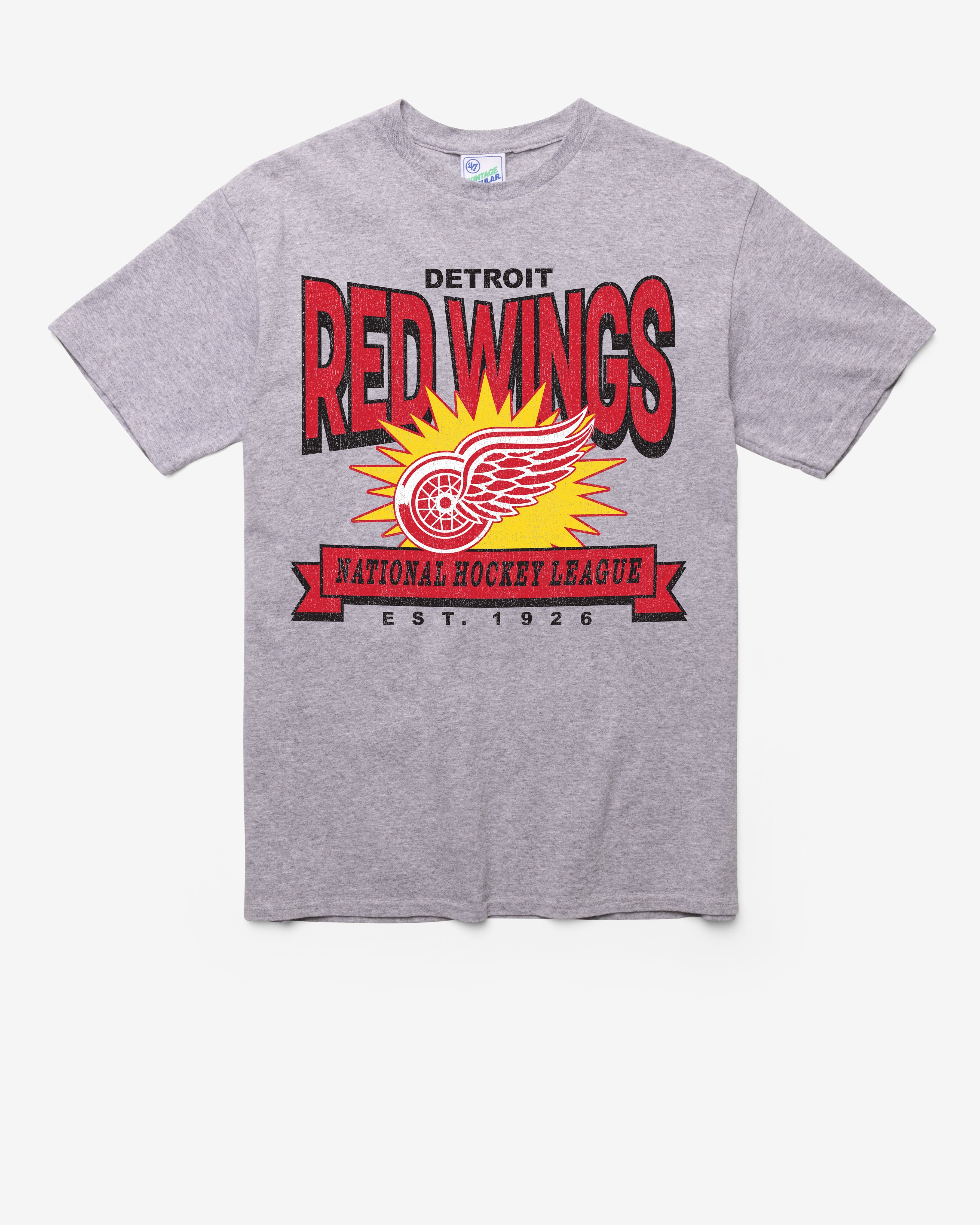 DETROIT RED WINGS TWELVE SIX VINTAGE '47 TUBULAR TEE DT ATHLETIC HEATHER