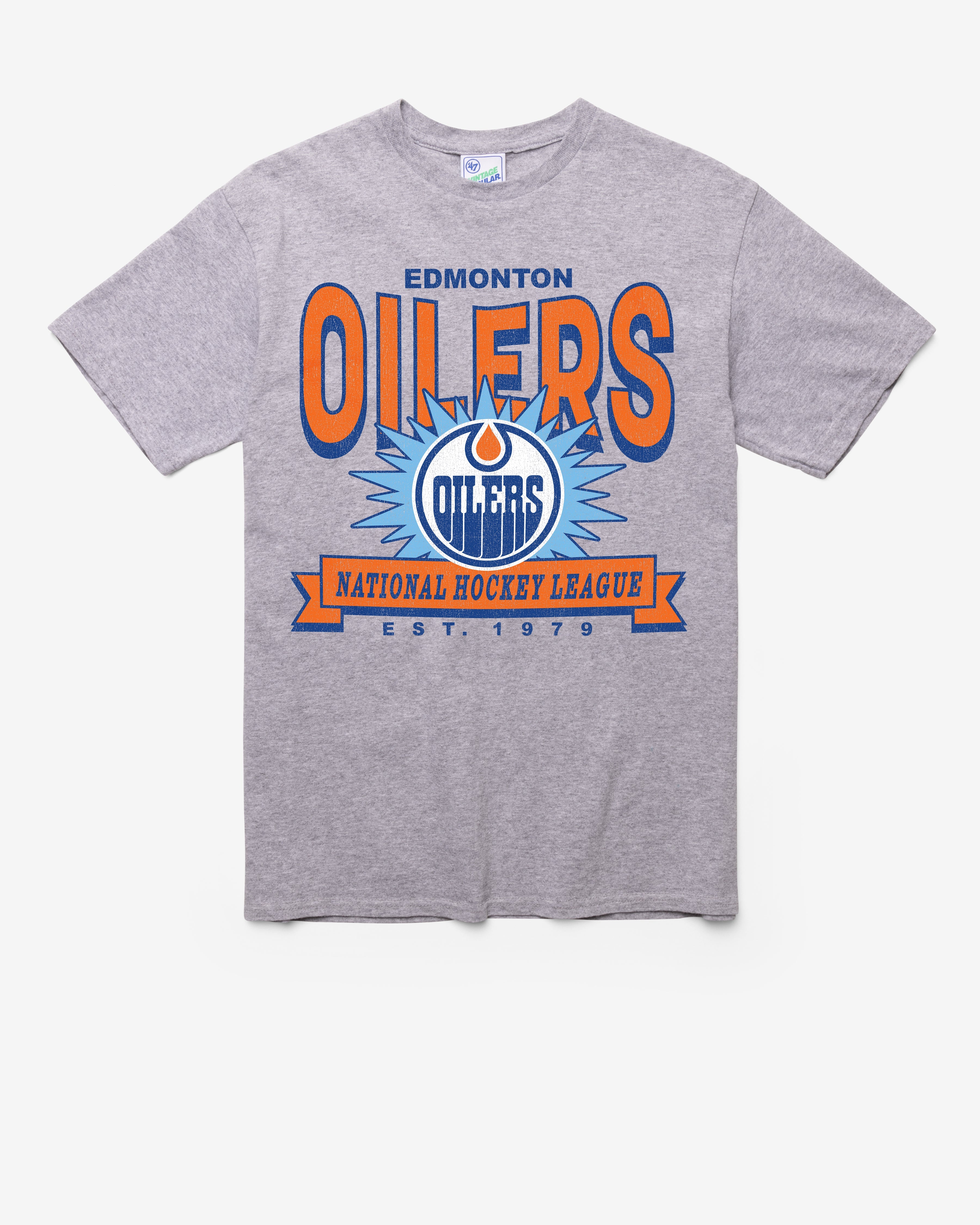 EDMONTON OILERS TWELVE SIX VINTAGE '47 TUBULAR TEE DT ATHLETIC HEATHER