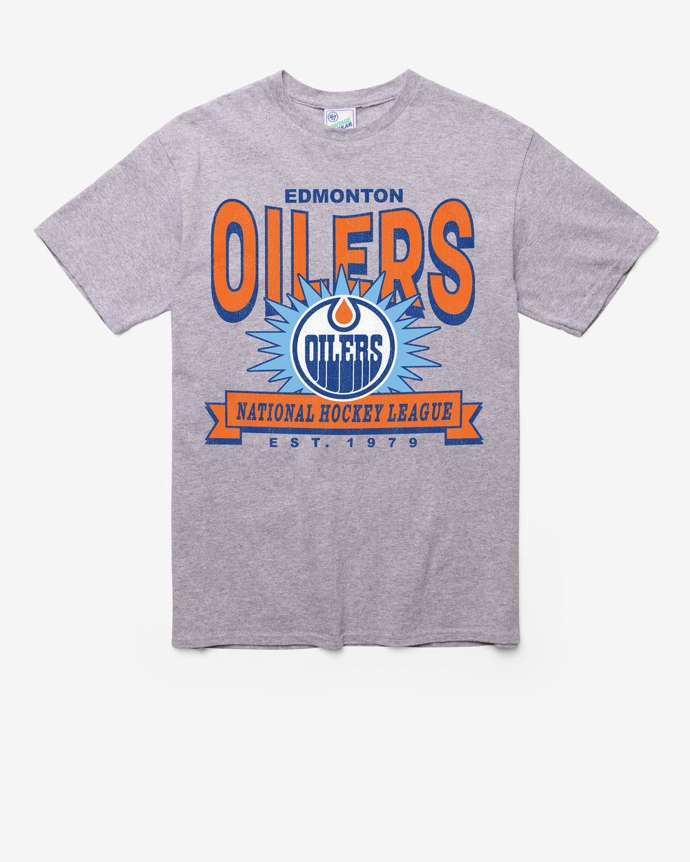 EDMONTON OILERS TWELVE SIX VINTAGE '47 TUBULAR TEE DT ATHLETIC HEATHER