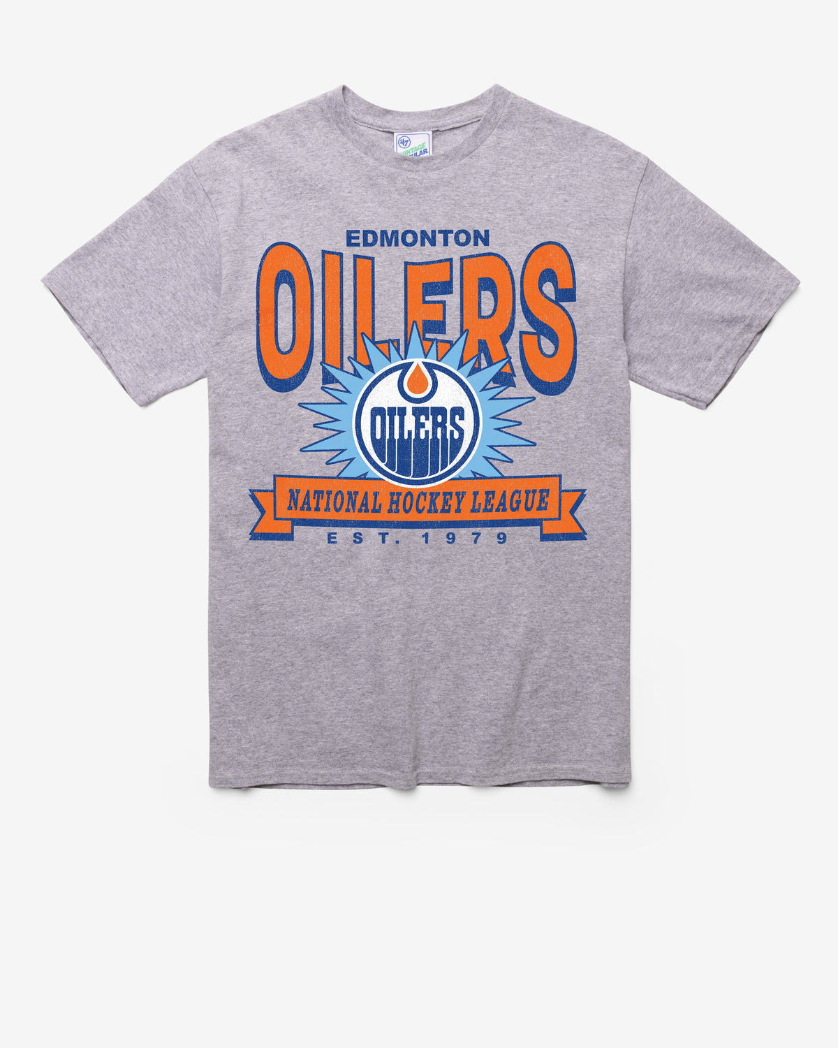 EDMONTON OILERS TWELVE SIX VINTAGE '47 TUBULAR TEE DT ATHLETIC HEATHER