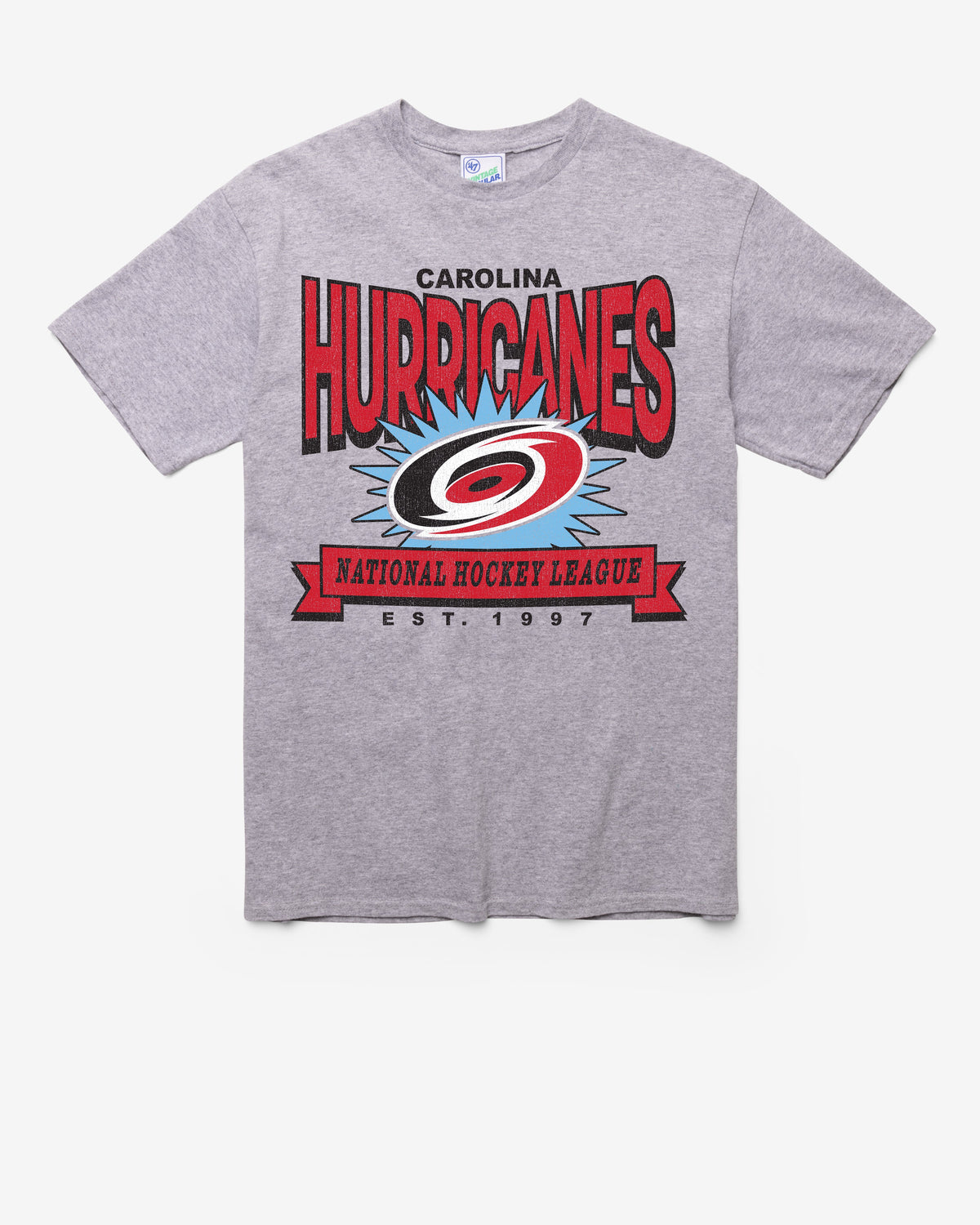 CAROLINA HURRICANES TWELVE SIX VINTAGE '47 TUBULAR TEE DT ATHLETIC HEATHER