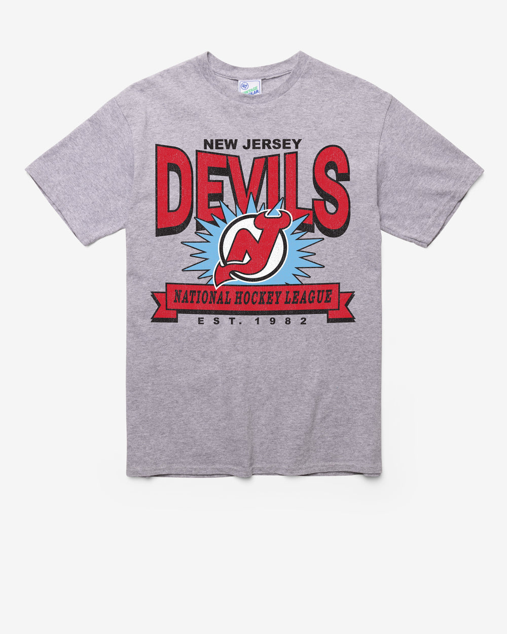 NEW JERSEY DEVILS TWELVE SIX VINTAGE '47 TUBULAR TEE DT ATHLETIC HEATHER