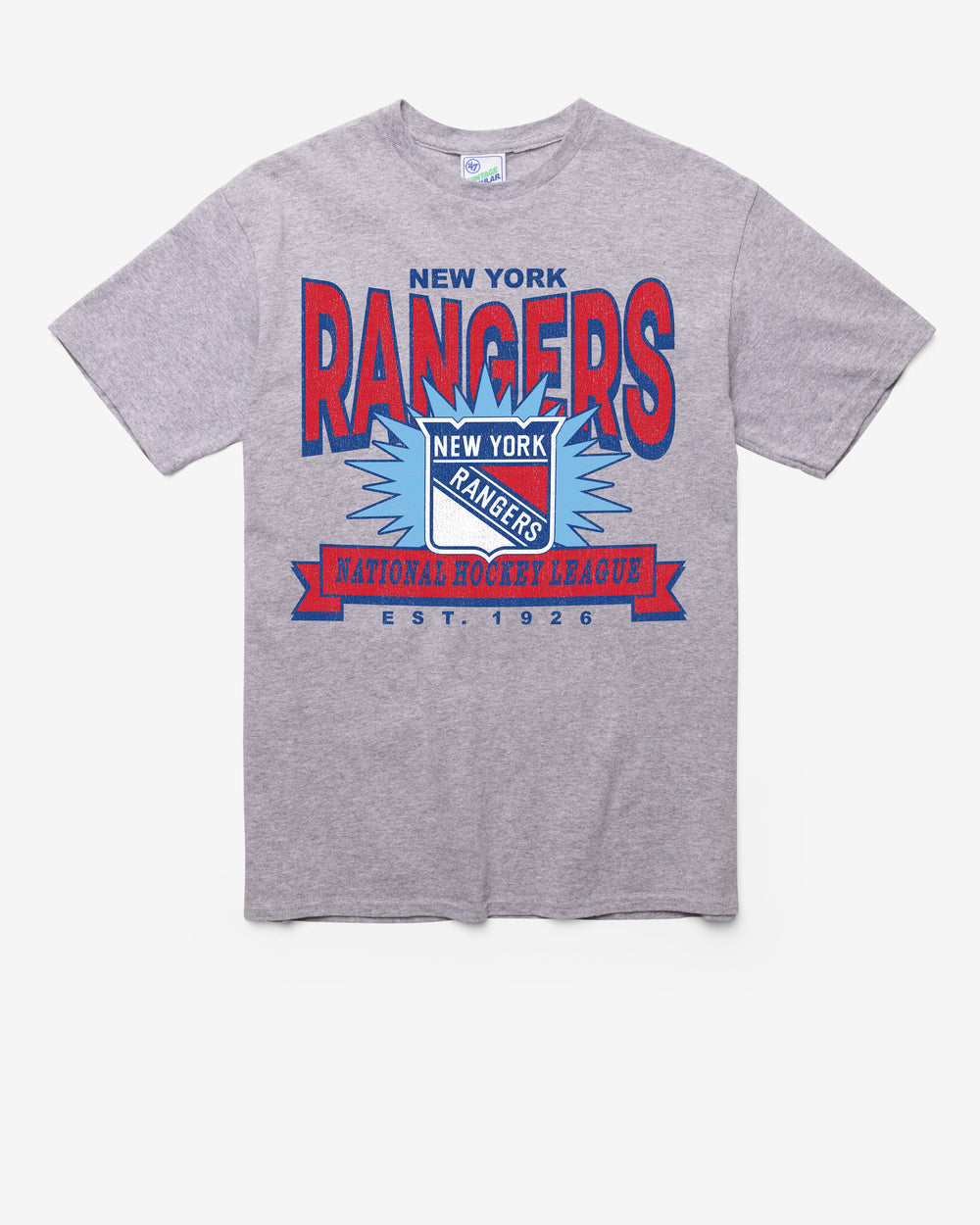 NEW YORK RANGERS TWELVE SIX VINTAGE '47 TUBULAR TEE DT ATHLETIC HEATHER
