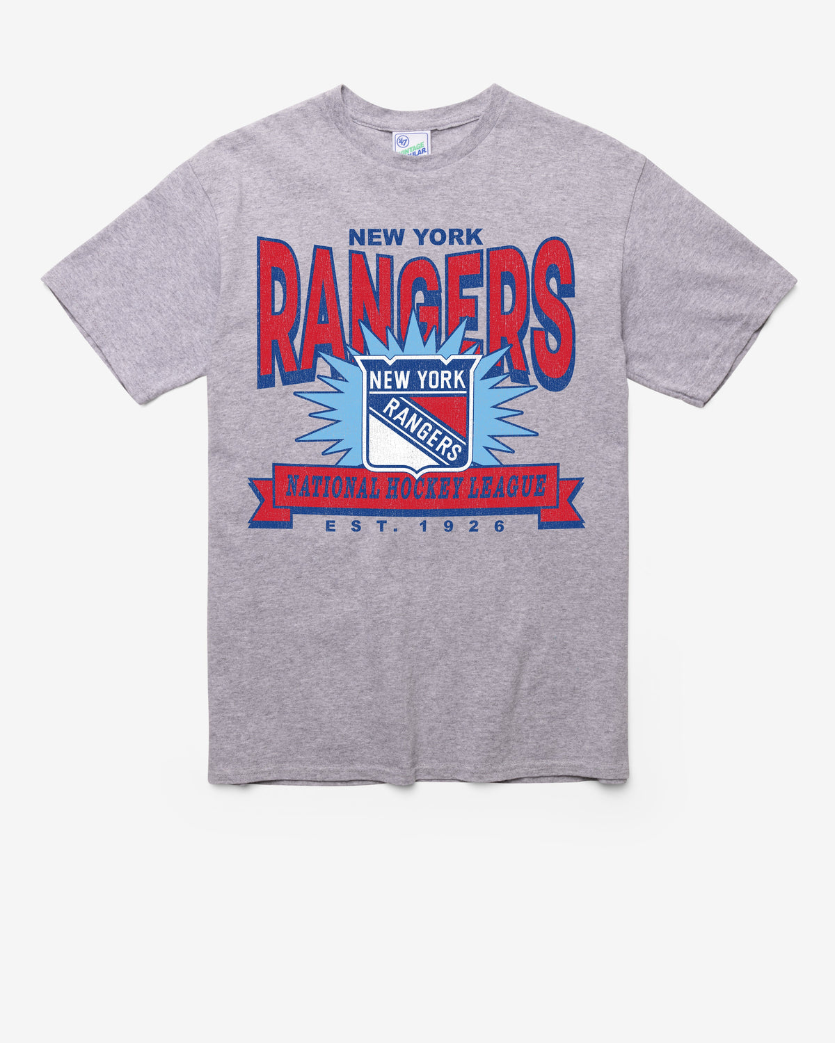 NEW YORK RANGERS TWELVE SIX VINTAGE '47 TUBULAR TEE DT ATHLETIC HEATHER