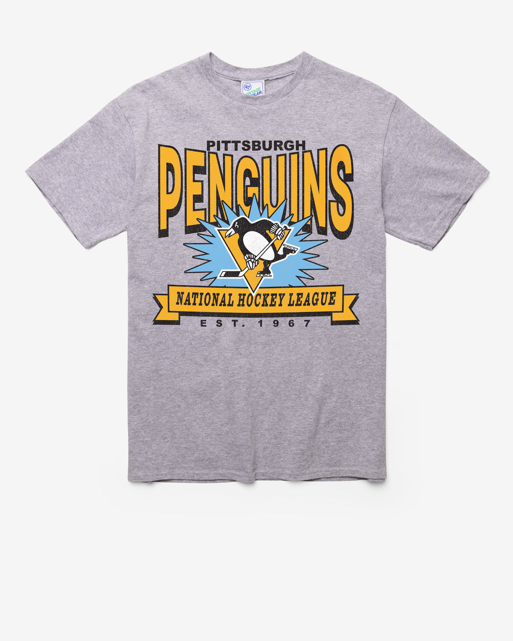 PITTSBURGH PENGUINS TWELVE SIX VINTAGE '47 TUBULAR TEE DT ATHLETIC HEATHER