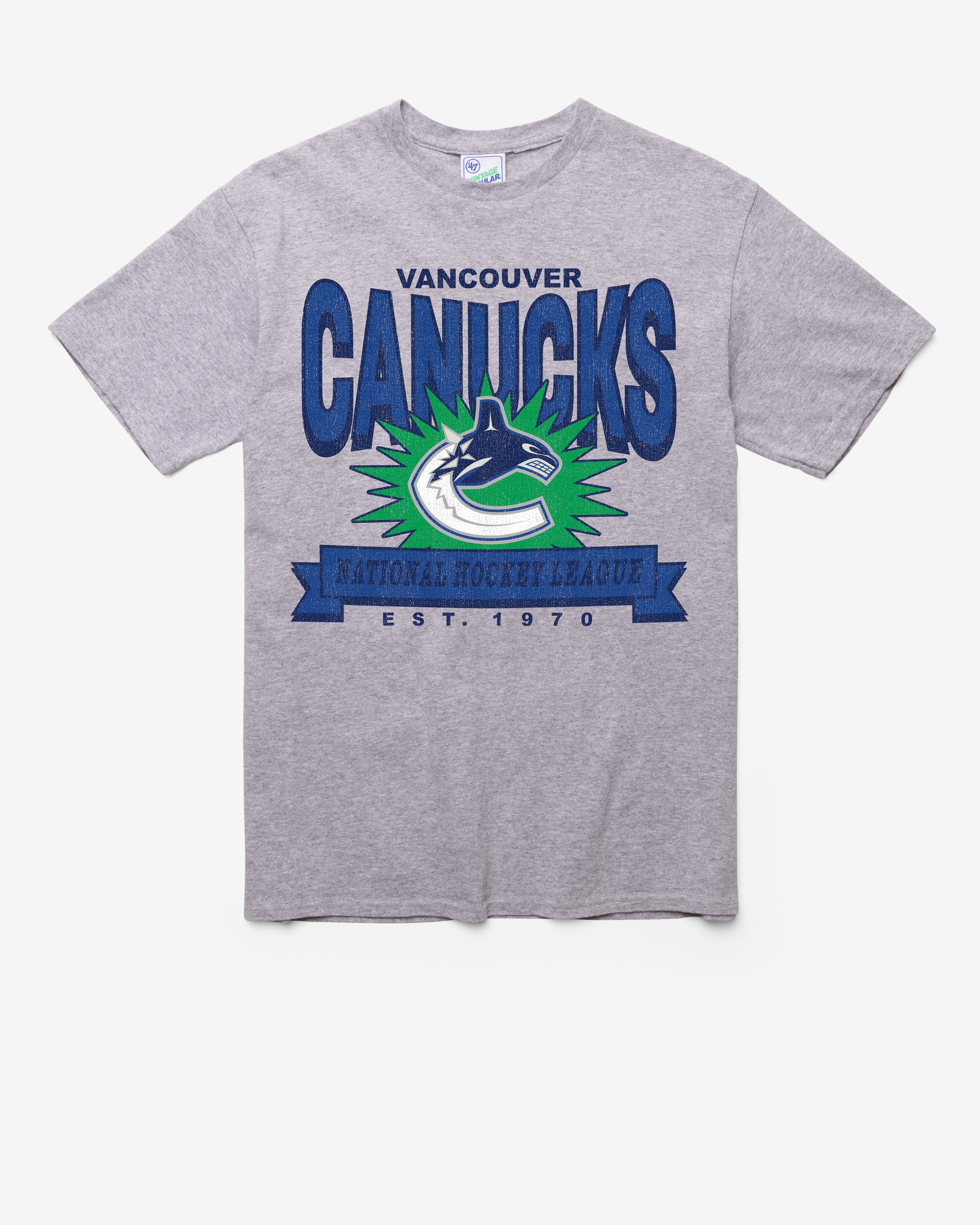 VANCOUVER CANUCKS TWELVE SIX VINTAGE '47 TUBULAR TEE DT ATHLETIC HEATHER
