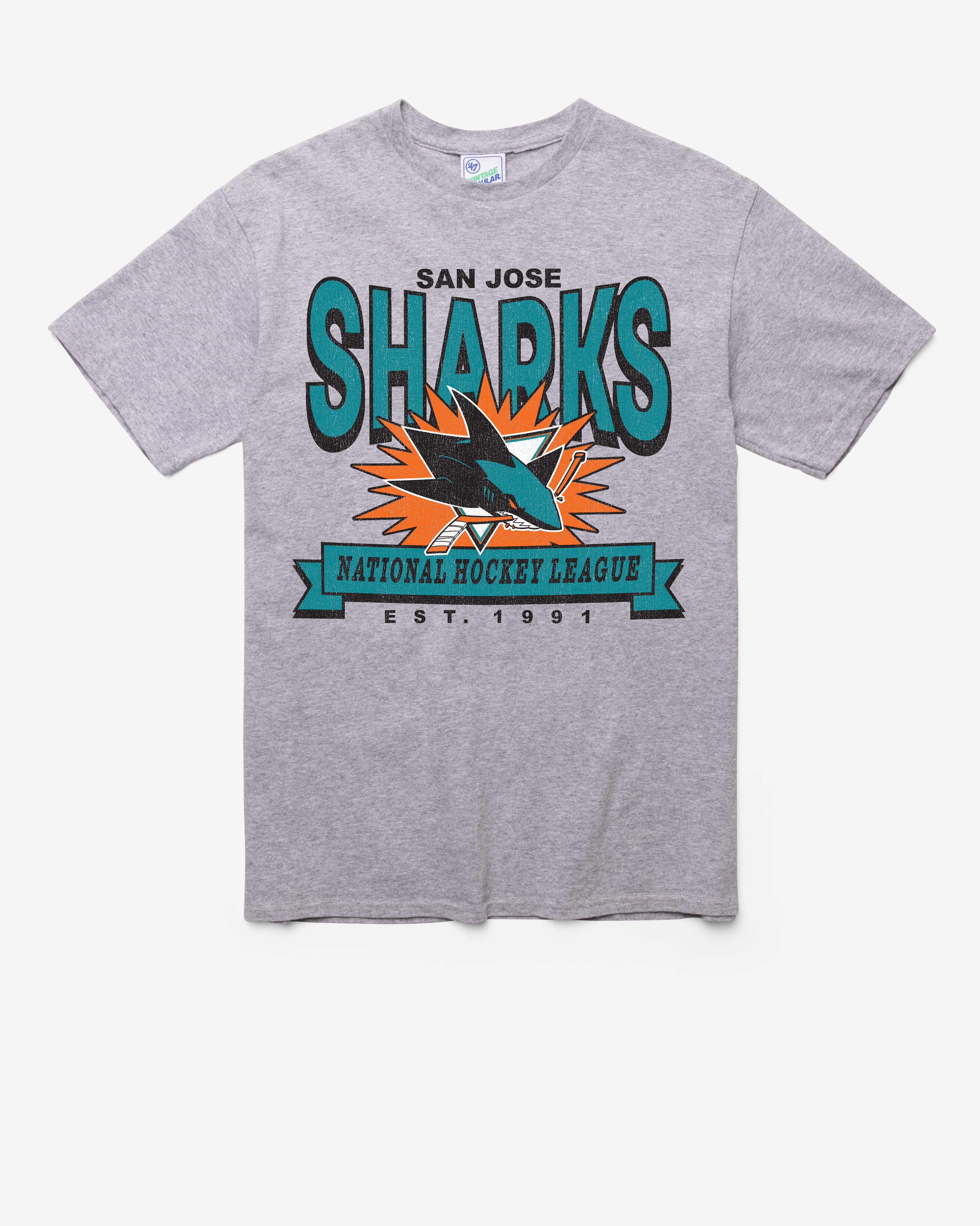 SAN JOSE SHARKS TWELVE SIX VINTAGE '47 TUBULAR TEE DT ATHLETIC HEATHER