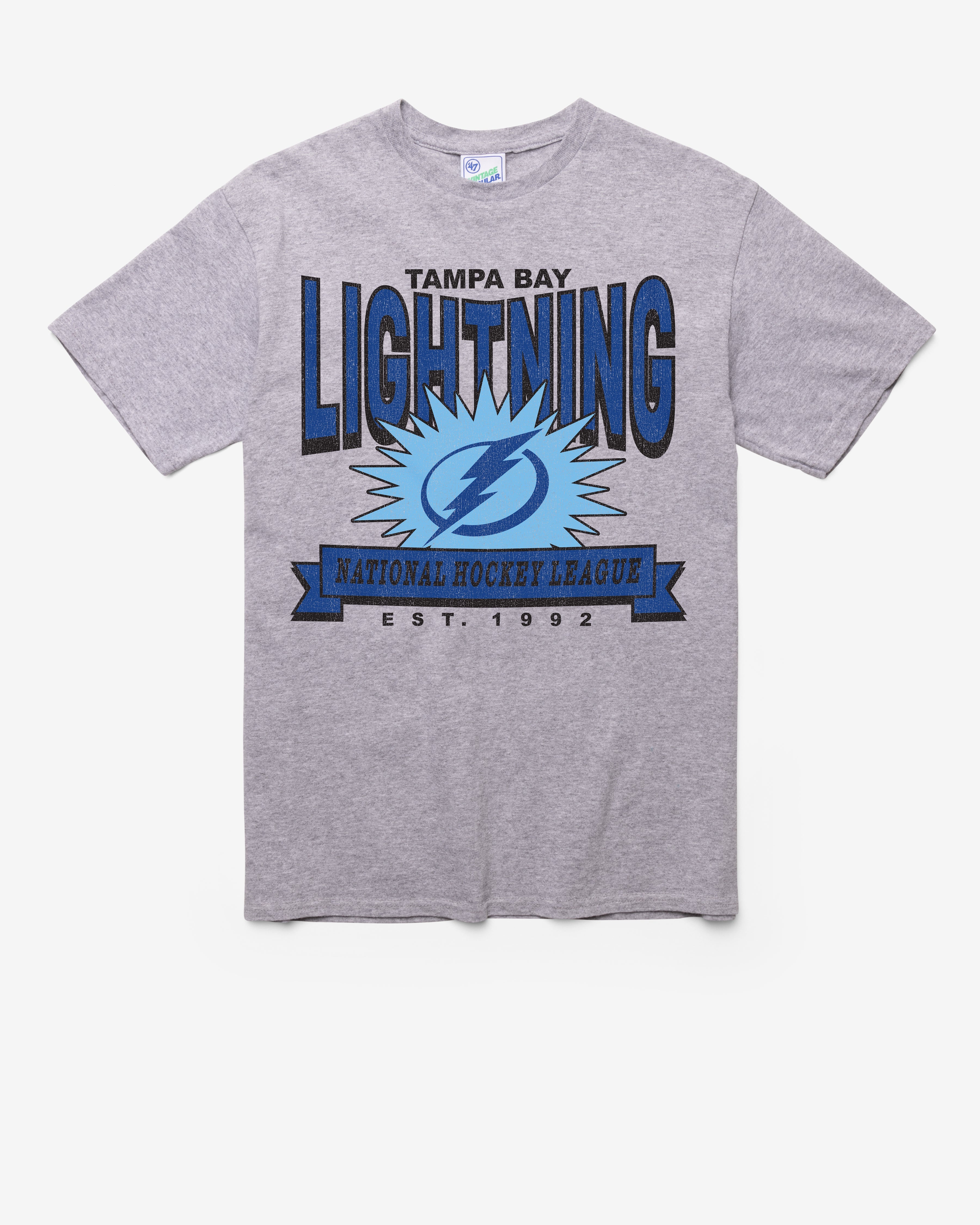 TAMPA BAY LIGHTNING TWELVE SIX VINTAGE '47 TUBULAR TEE DT ATHLETIC HEATHER