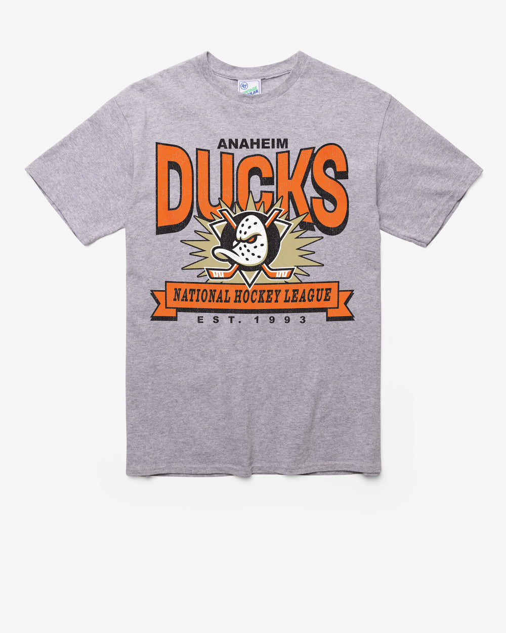 ANAHEIM DUCKS TWELVE SIX VINTAGE '47 TUBULAR TEE DT ATHLETIC HEATHER