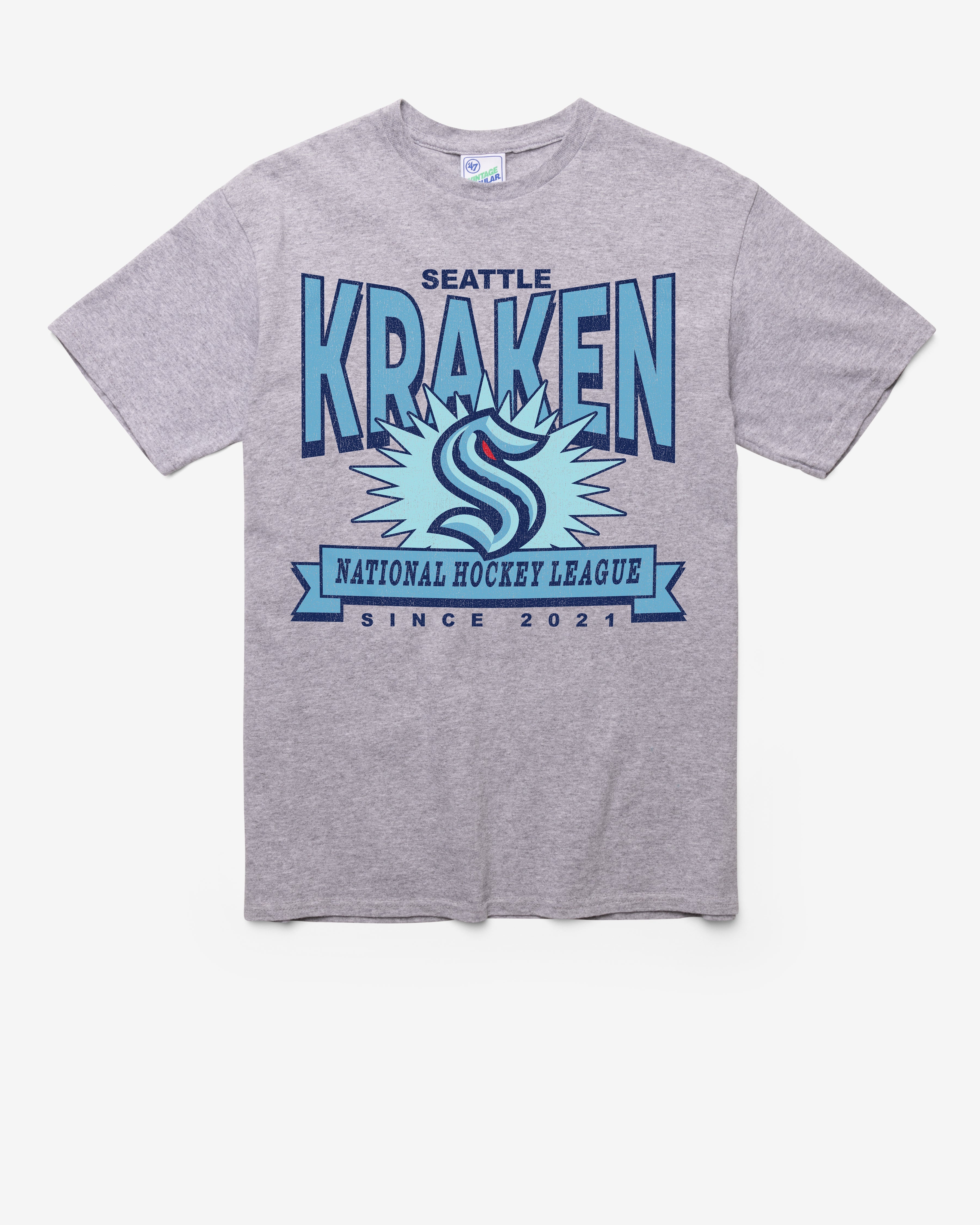 SEATTLE KRAKEN TWELVE SIX VINTAGE '47 TUBULAR TEE DT ATHLETIC HEATHER