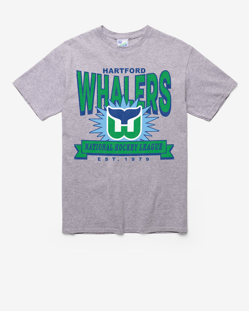 HARTFORD WHALERS TWELVE SIX VINTAGE '47 TUBULAR TEE DT ATHLETIC HEATHER