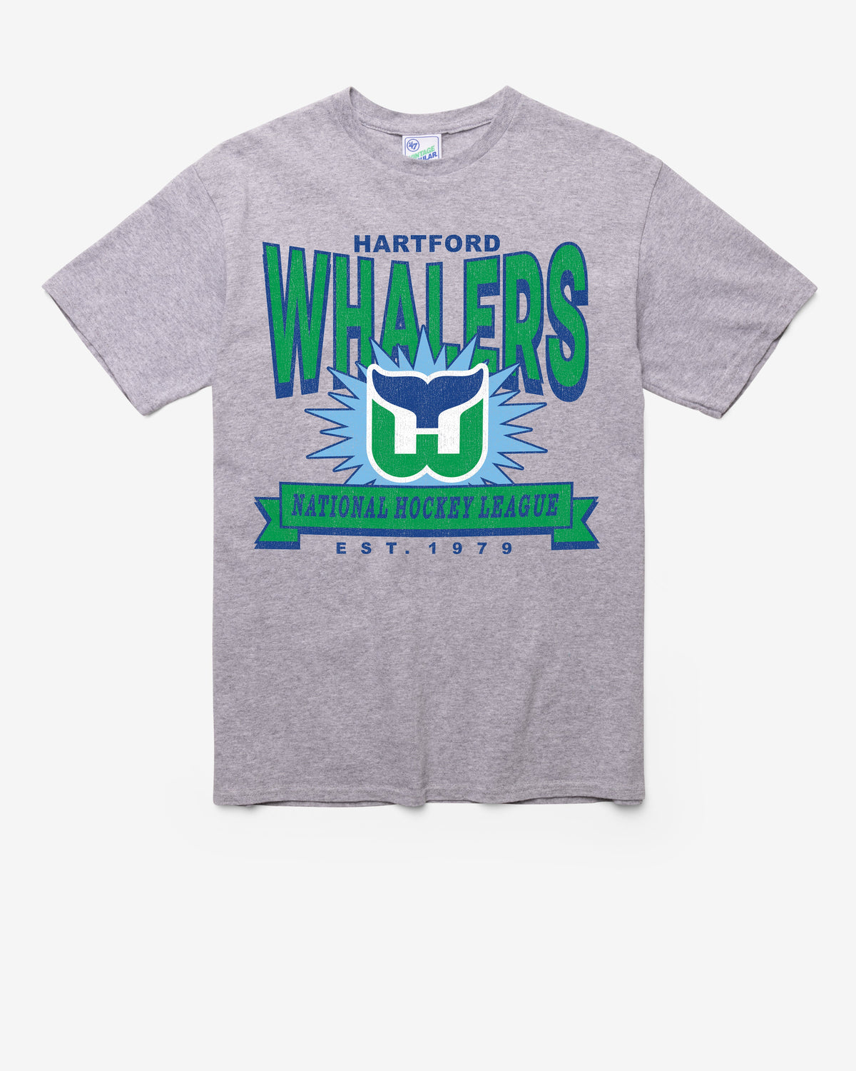 HARTFORD WHALERS TWELVE SIX VINTAGE '47 TUBULAR TEE DT ATHLETIC HEATHER