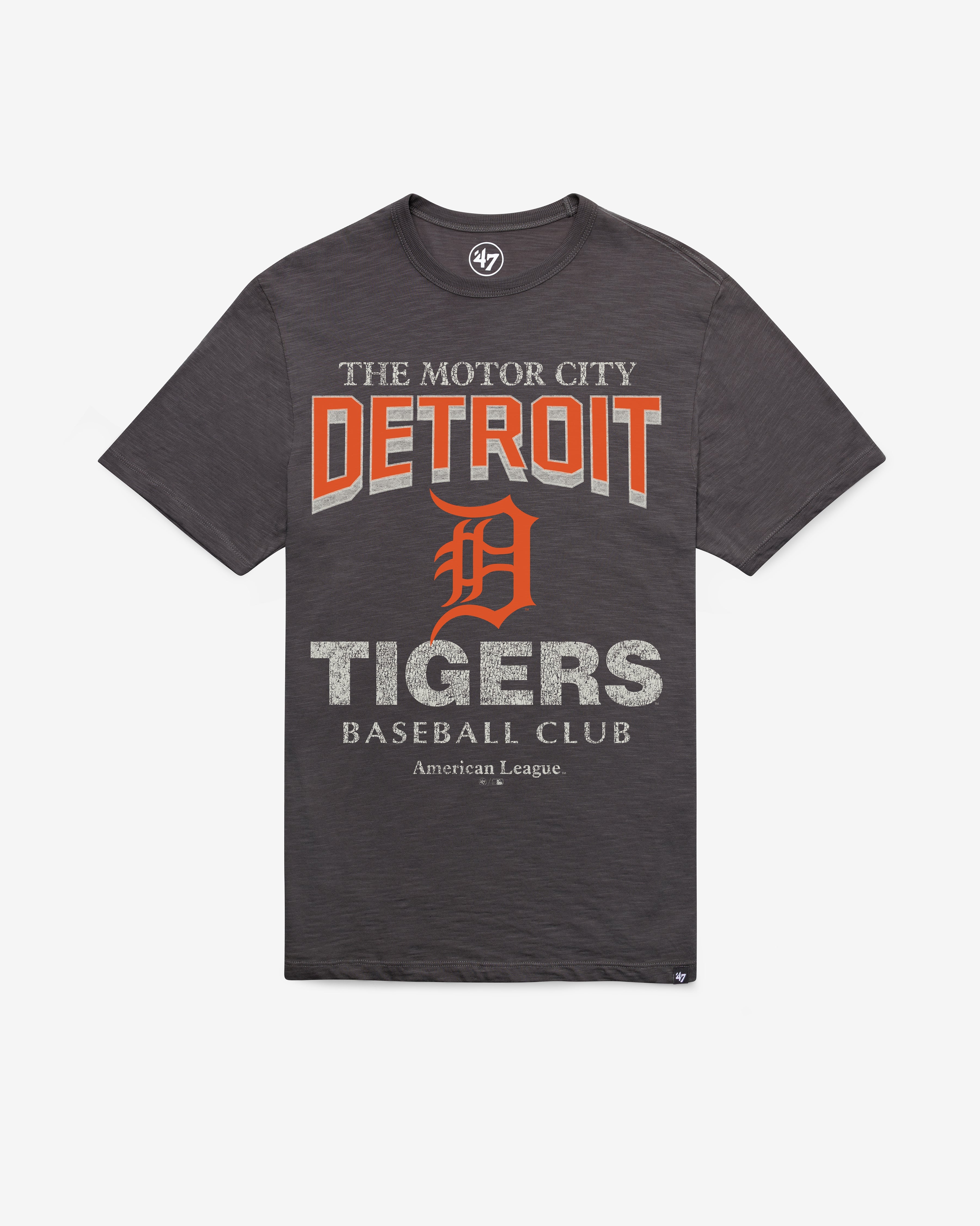 DETROIT TIGERS HEAD ON '47 SCRUM TEE CHARCOAL