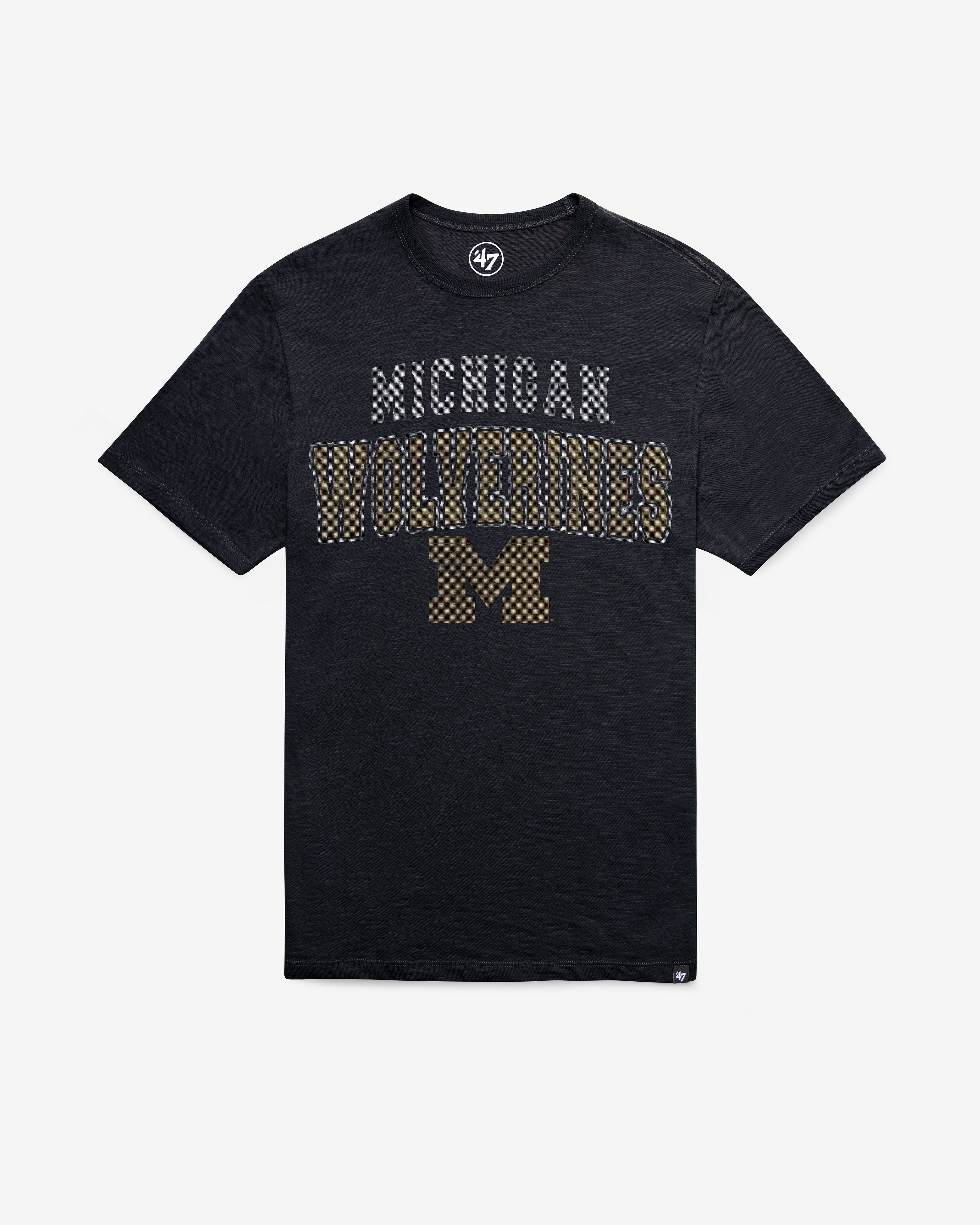 MICHIGAN WOLVERINES STADIUM WAVE '47 SCRUM TEE FALL NAVY