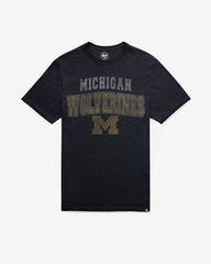 MICHIGAN WOLVERINES STADIUM WAVE '47 SCRUM TEE FALL NAVY
