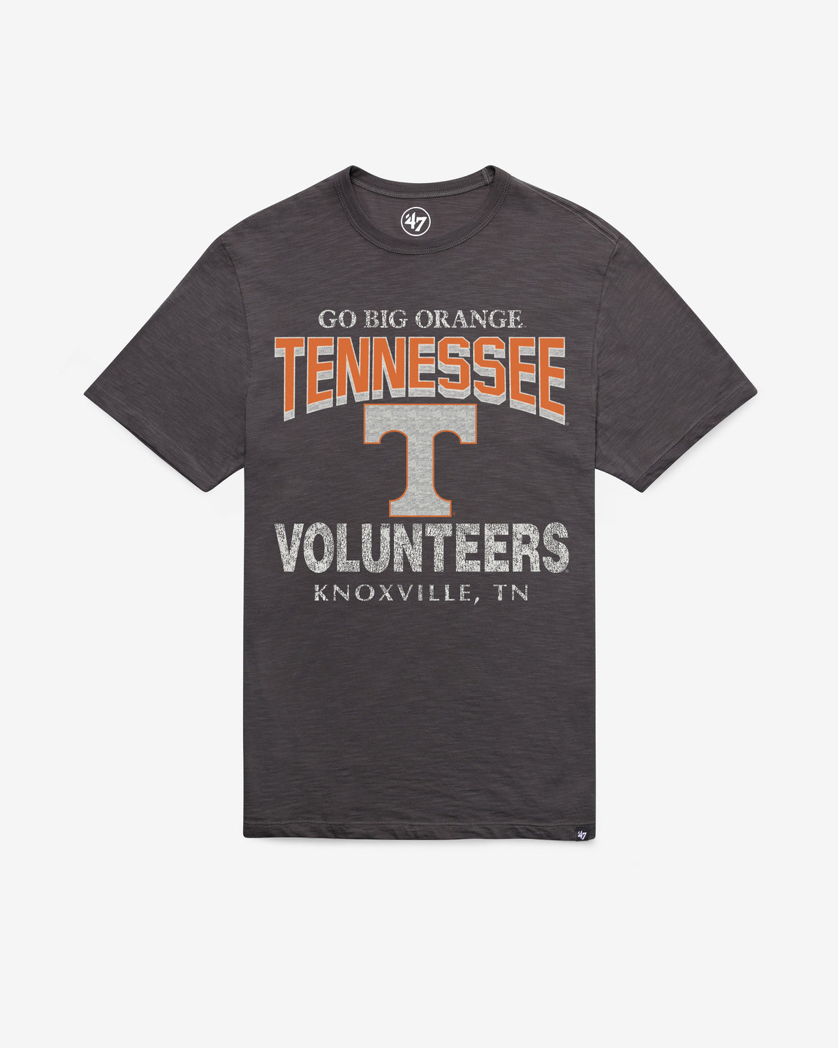 TENNESSEE VOLUNTEERS HEAD ON '47 SCRUM TEE CHARCOAL