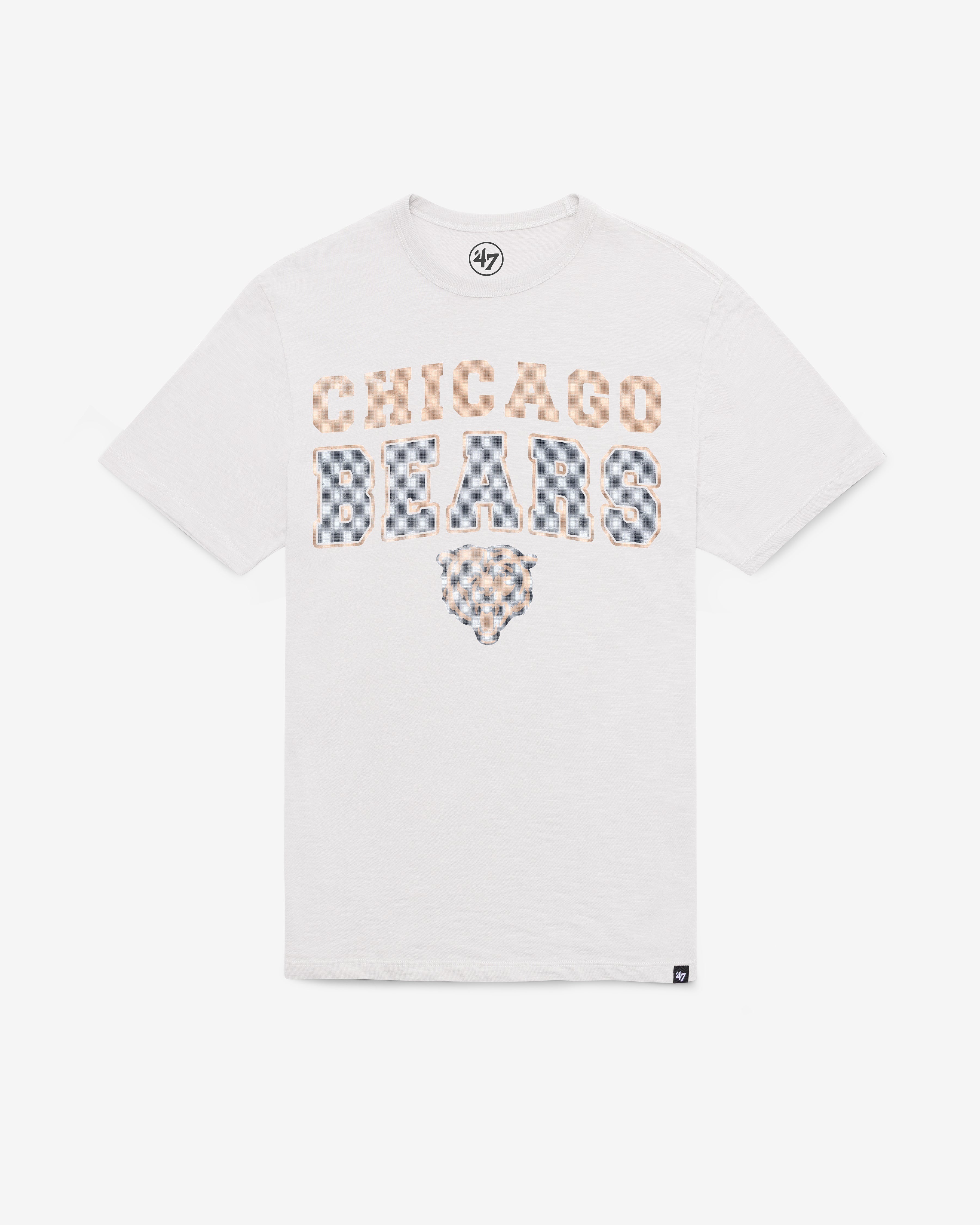 CHICAGO BEARS STADIUM WAVE '47 SCRUM TEE WHITE WASH