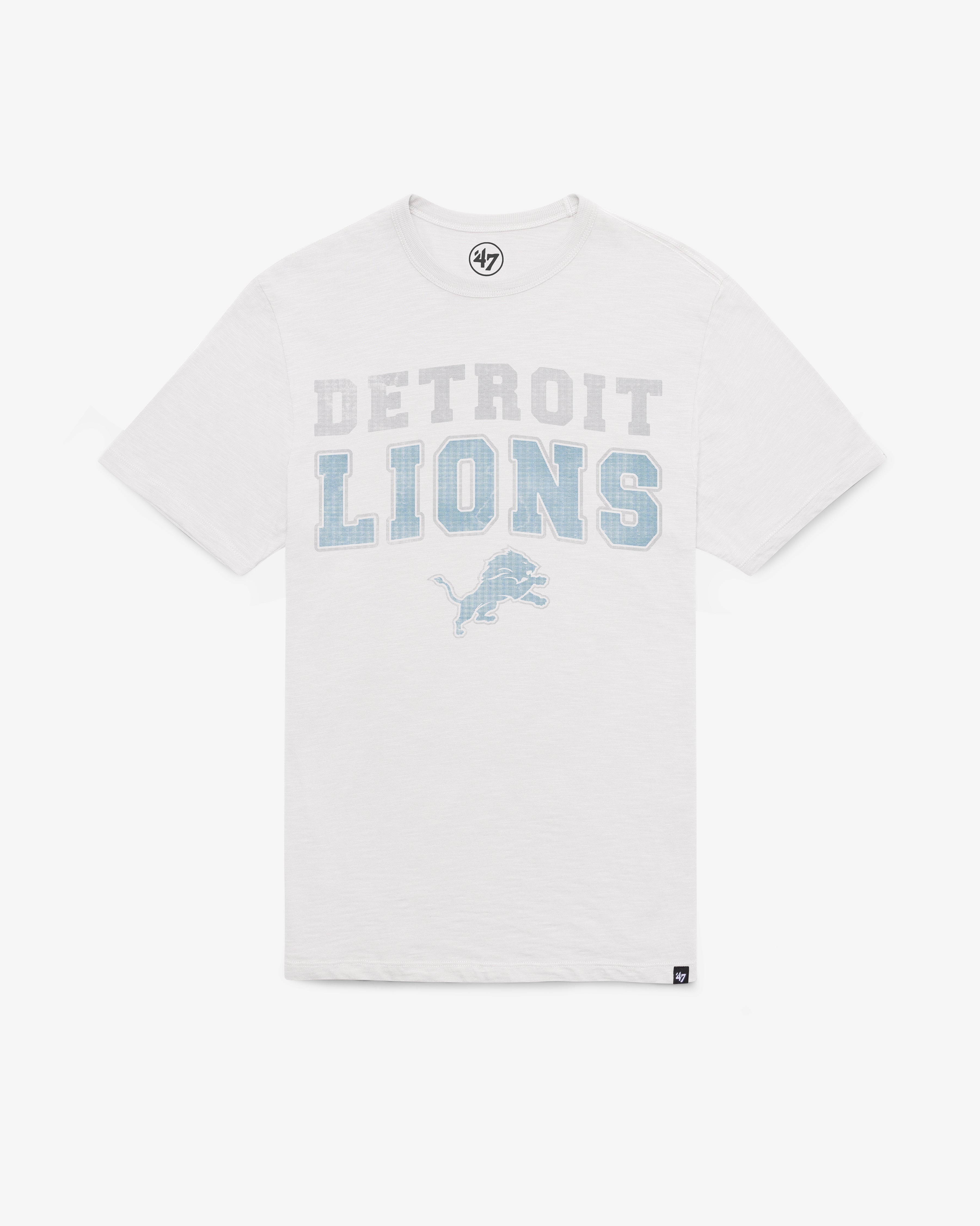 DETROIT LIONS STADIUM WAVE '47 SCRUM TEE WHITE WASH