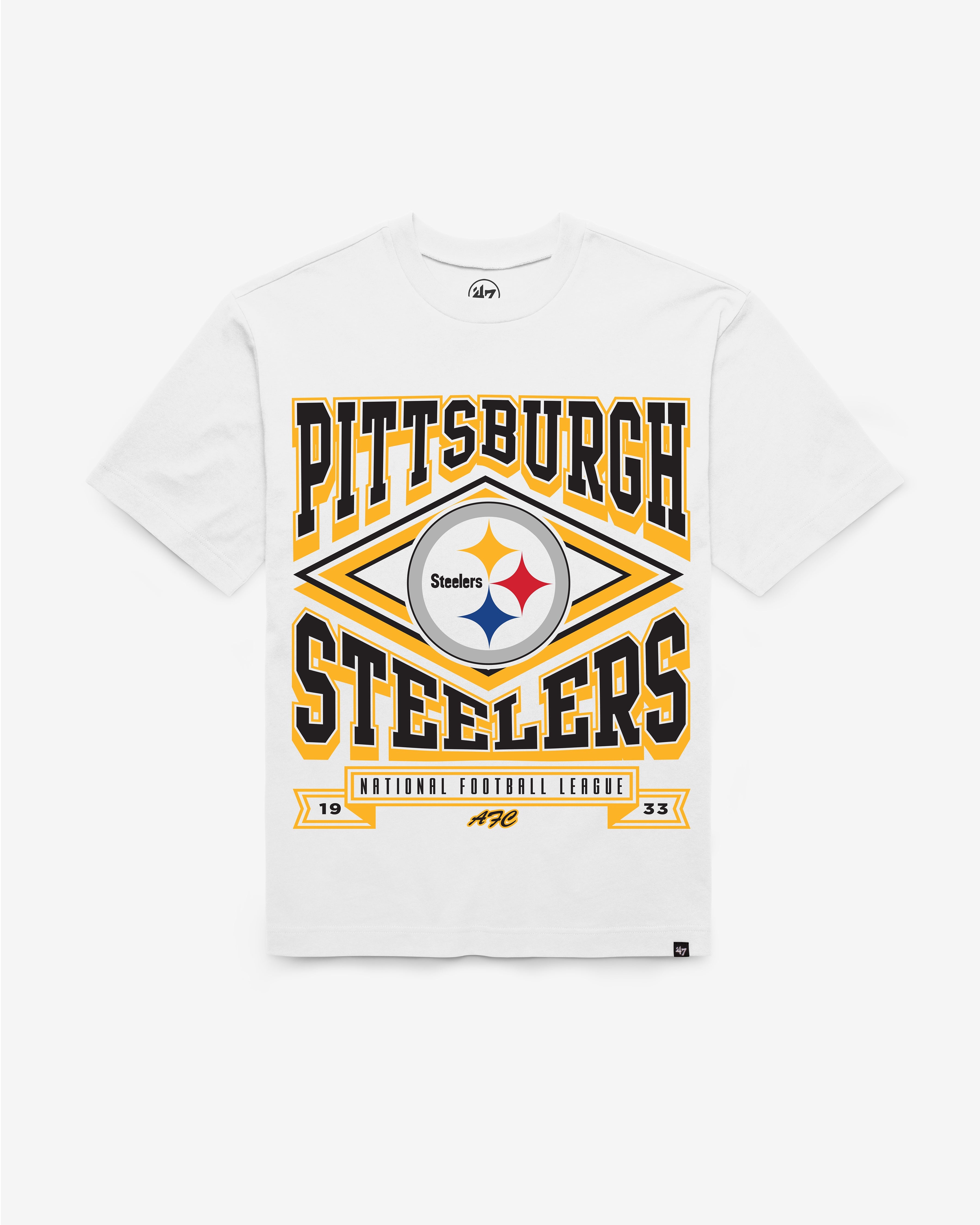 PITTSBURGH STEELERS HEATER '47 FOUNDATION TEE WHITE