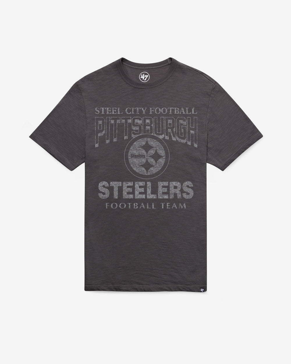 PITTSBURGH STEELERS HEAD ON '47 SCRUM TEE CHARCOAL