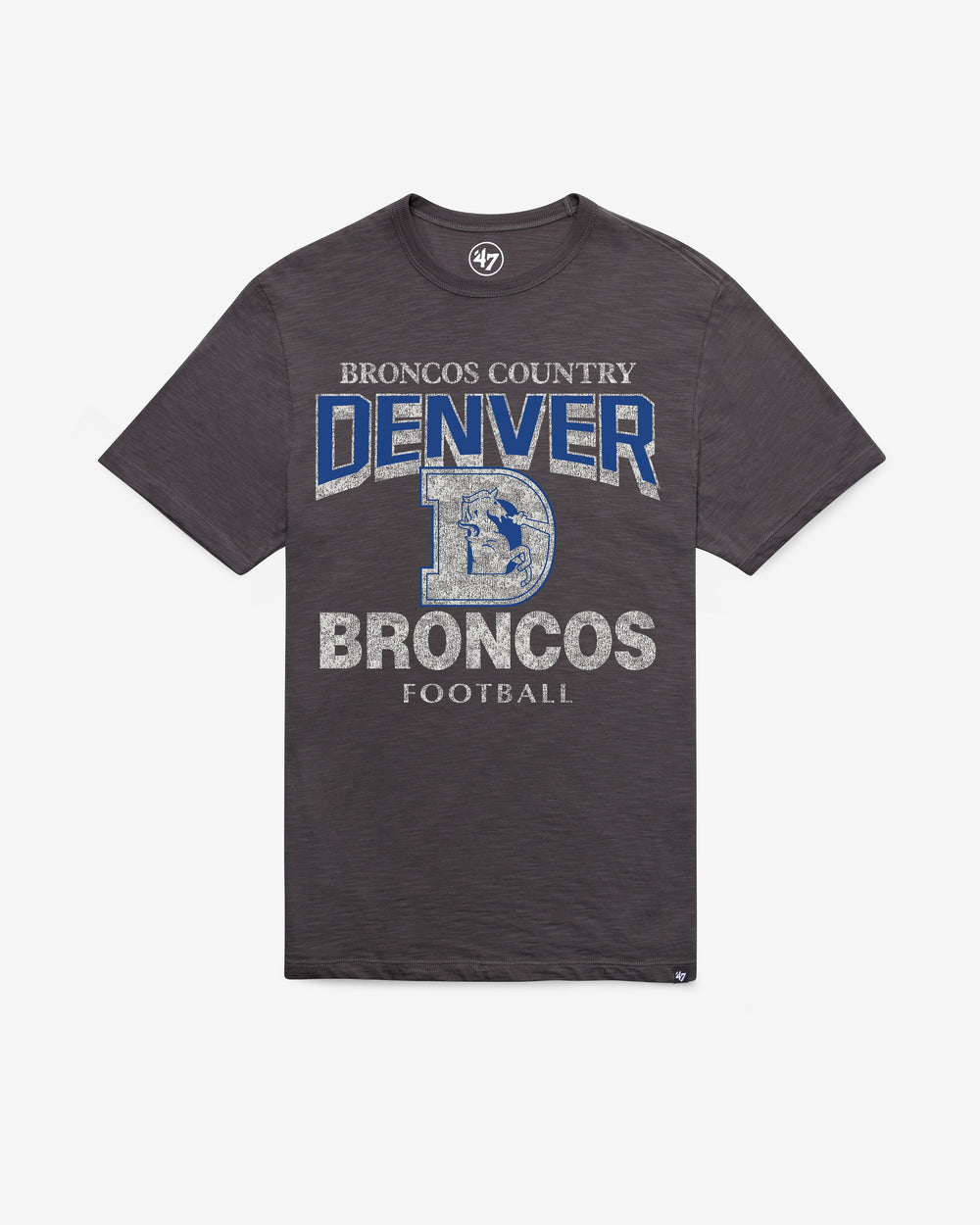 DENVER BRONCOS HISTORIC HEAD ON '47 SCRUM TEE CHARCOAL