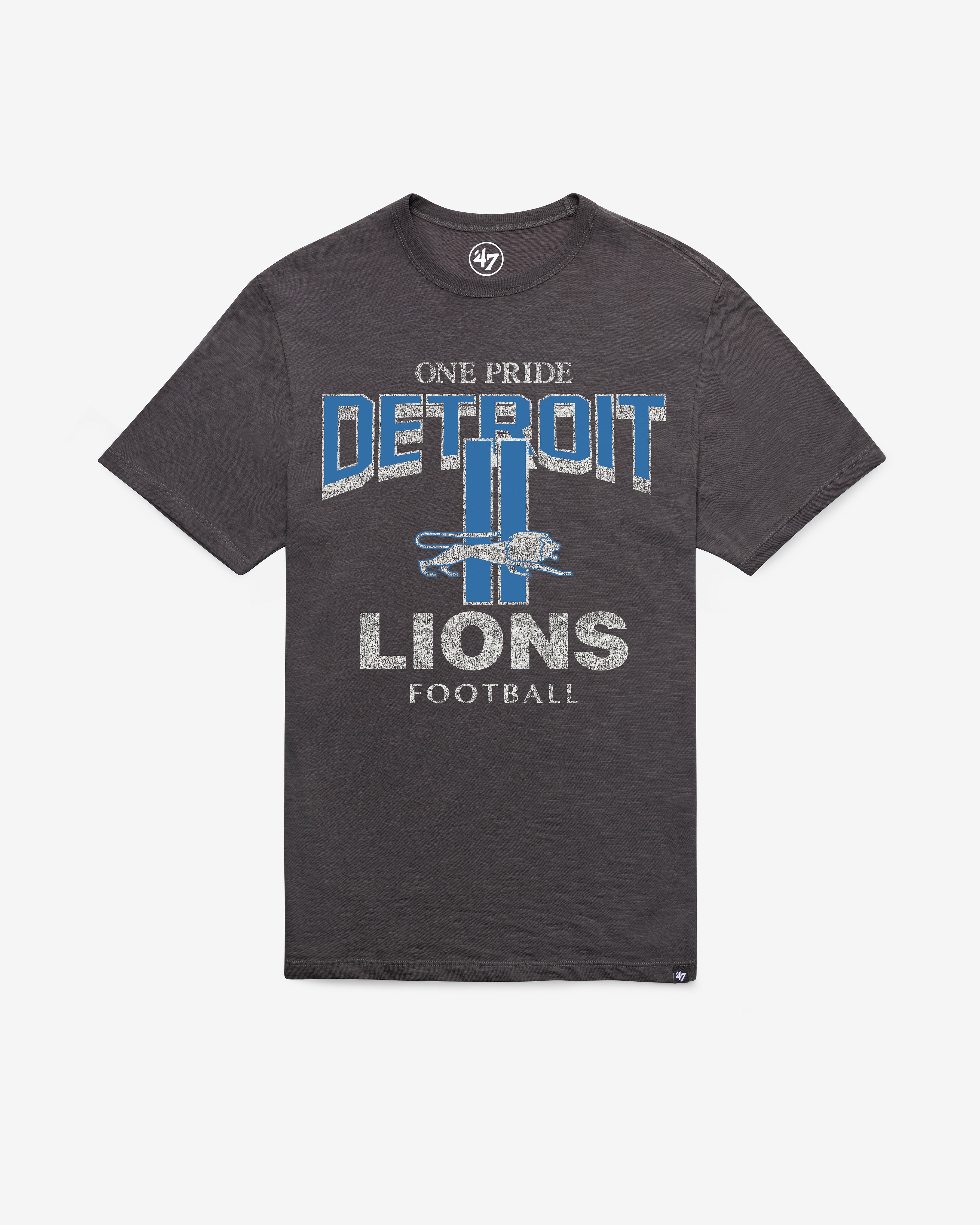 DETROIT LIONS HISTORIC HEAD ON '47 SCRUM TEE CHARCOAL