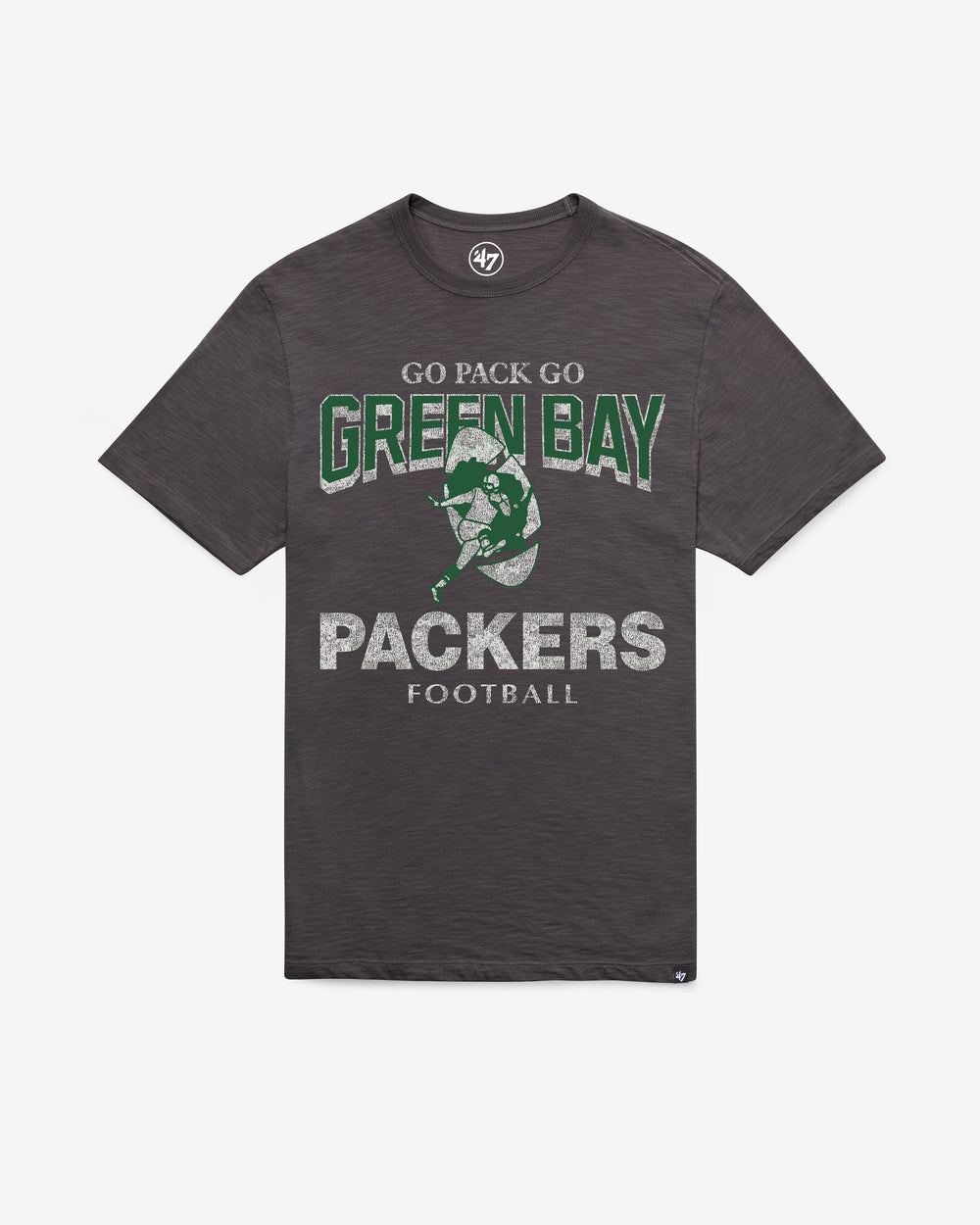 GREEN BAY PACKERS HISTORIC HEAD ON '47 SCRUM TEE CHARCOAL