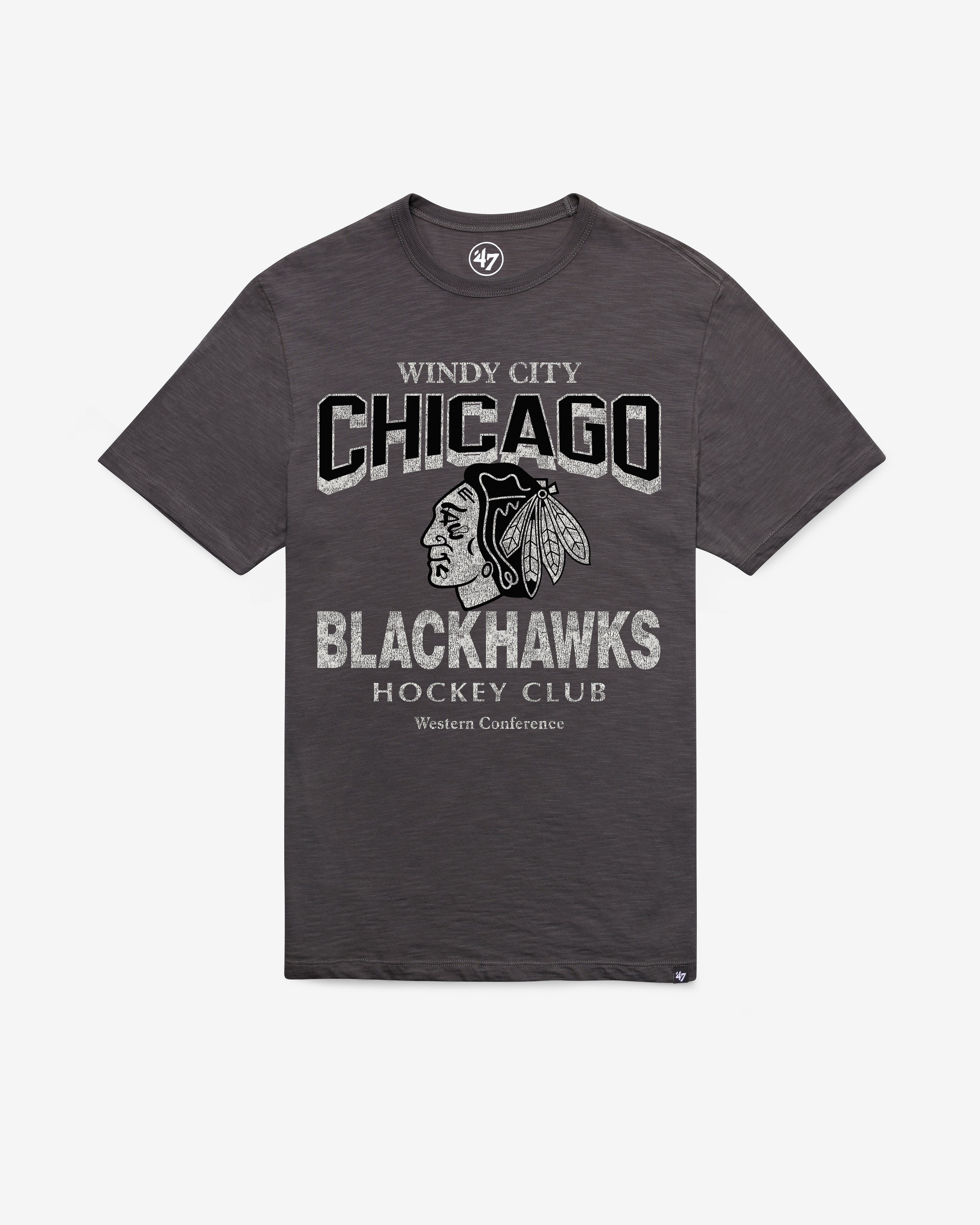 CHICAGO BLACKHAWKS HEAD ON '47 SCRUM TEE CHARCOAL