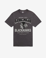 CHICAGO BLACKHAWKS HEAD ON '47 SCRUM TEE CHARCOAL