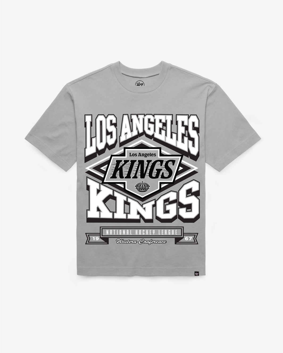 LOS ANGELES KINGS HEATER '47 FOUNDATION TEE WOLF GREY