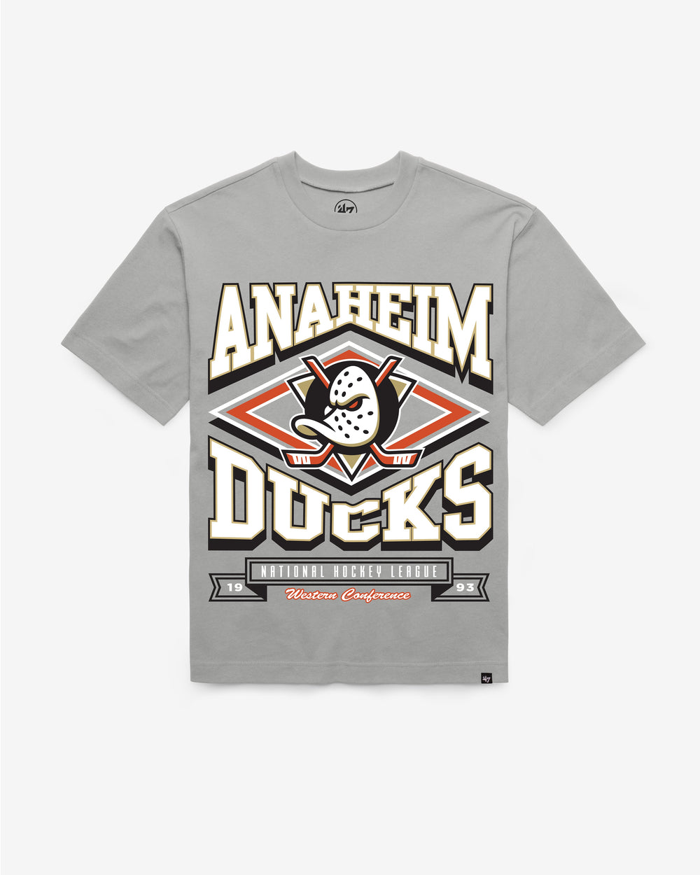 ANAHEIM DUCKS HEATER '47 FOUNDATION TEE WOLF GREY