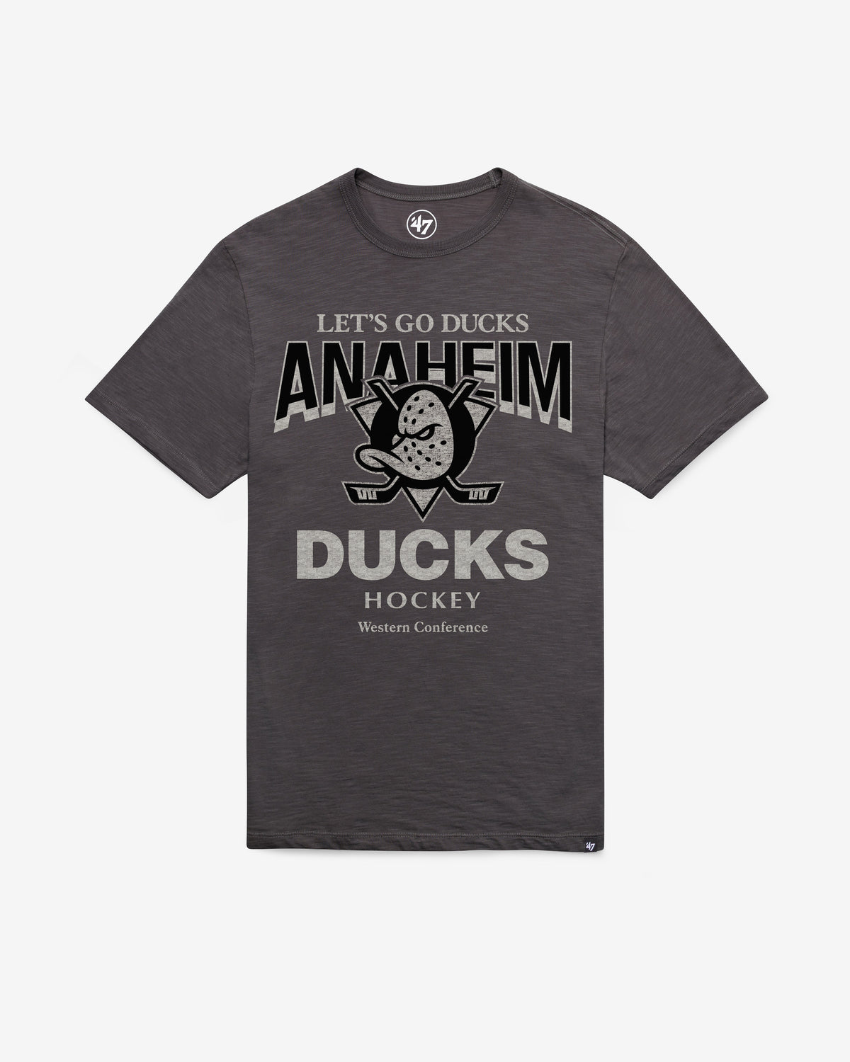 ANAHEIM DUCKS HEAD ON '47 SCRUM TEE CHARCOAL