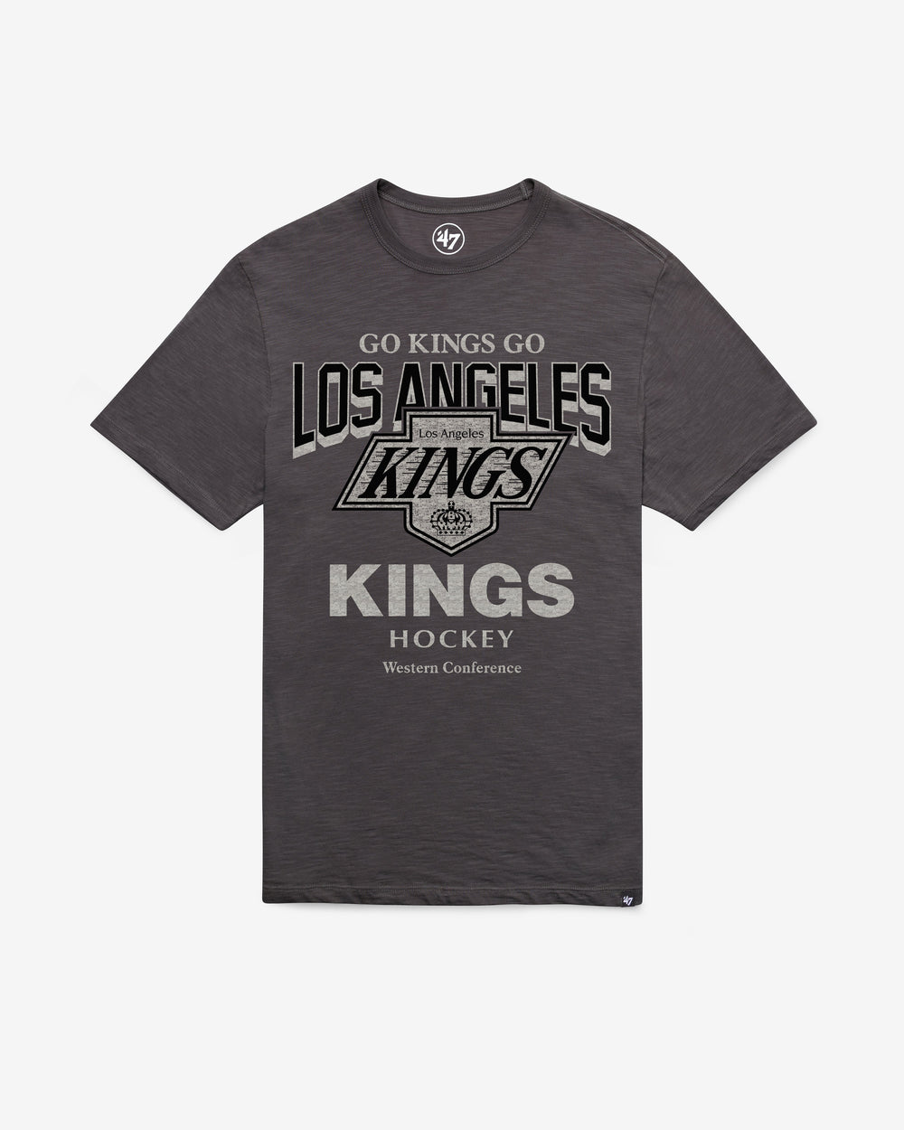 LOS ANGELES KINGS VINTAGE HEAD ON '47 SCRUM TEE CHARCOAL