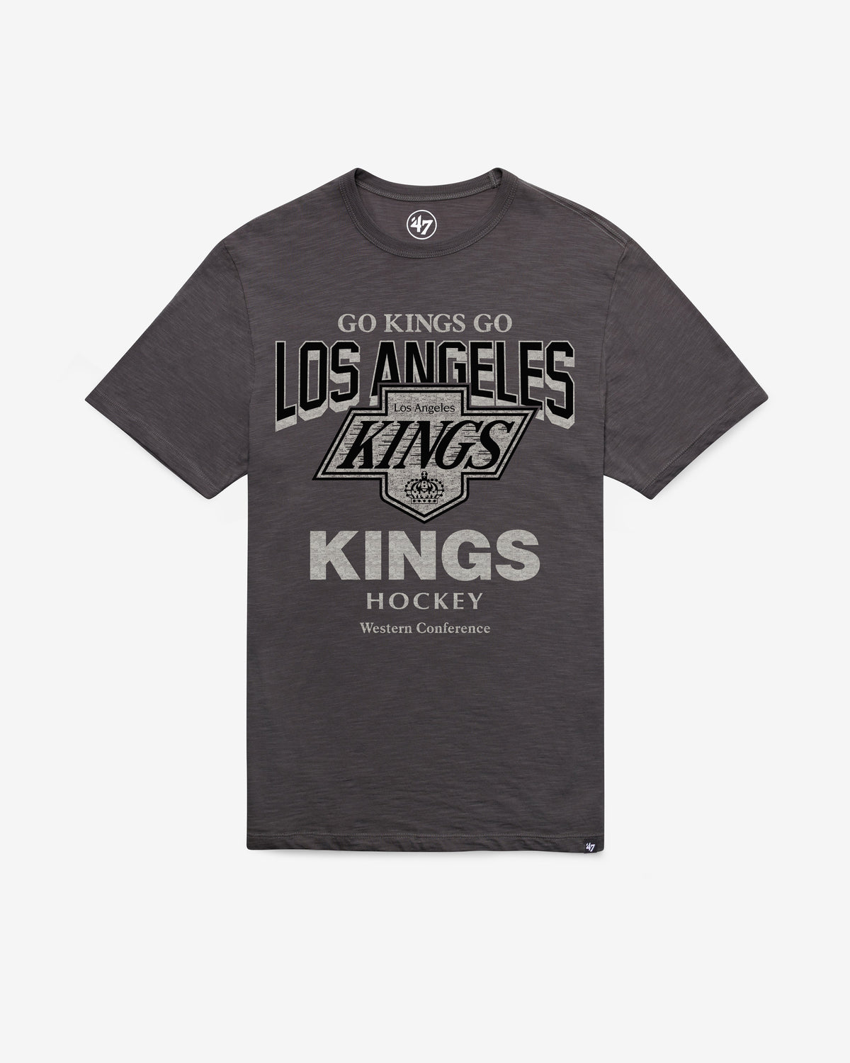 LOS ANGELES KINGS VINTAGE HEAD ON '47 SCRUM TEE CHARCOAL