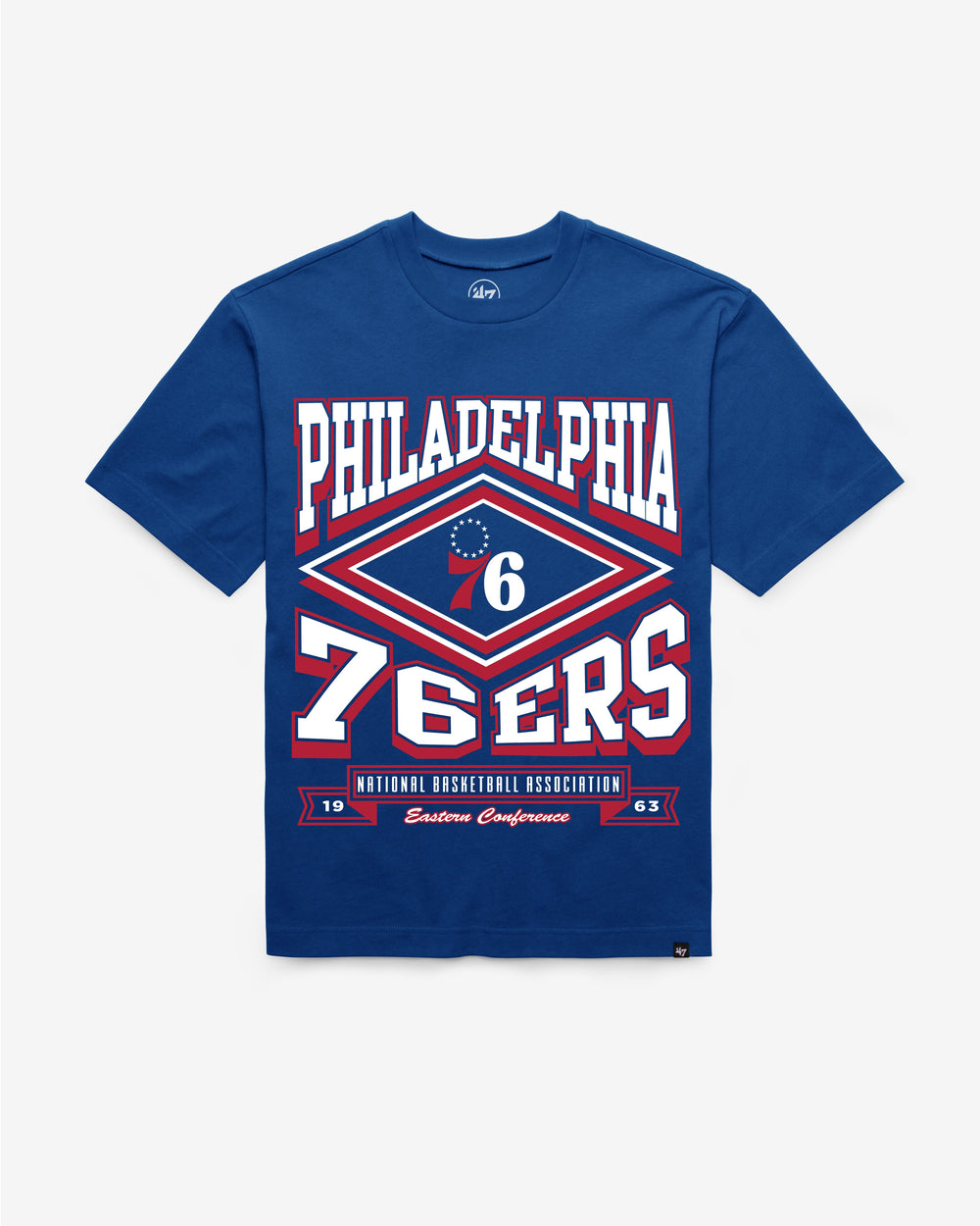 PHILADELPHIA 76ERS HEATER '47 FOUNDATION TEE ROYAL