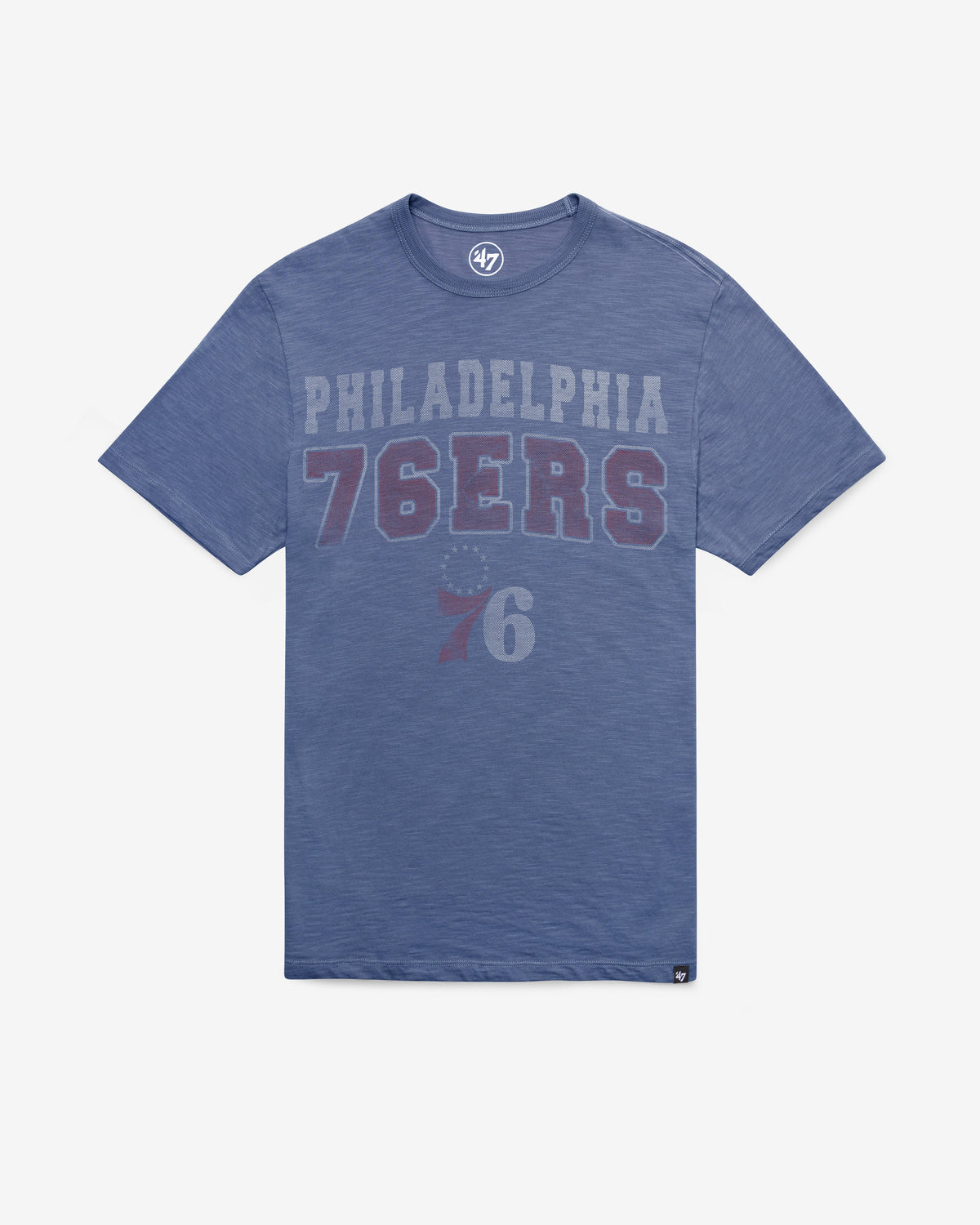 PHILADELPHIA 76ERS STADIUM WAVE '47 SCRUM TEE BLEACHER BLUE